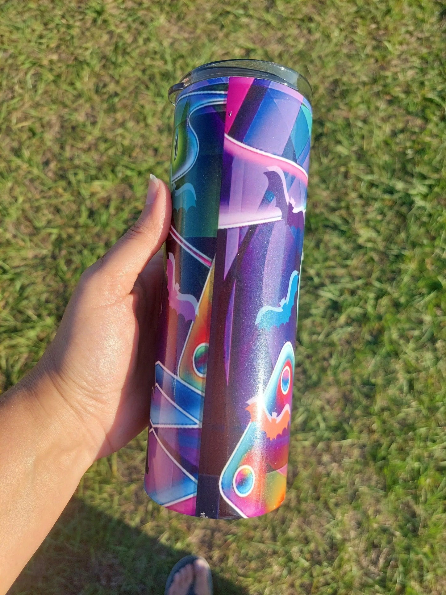 Colorful Retro Style The Nightmare Before Christmas Sublimation Tumbler - Panoptic Handmade