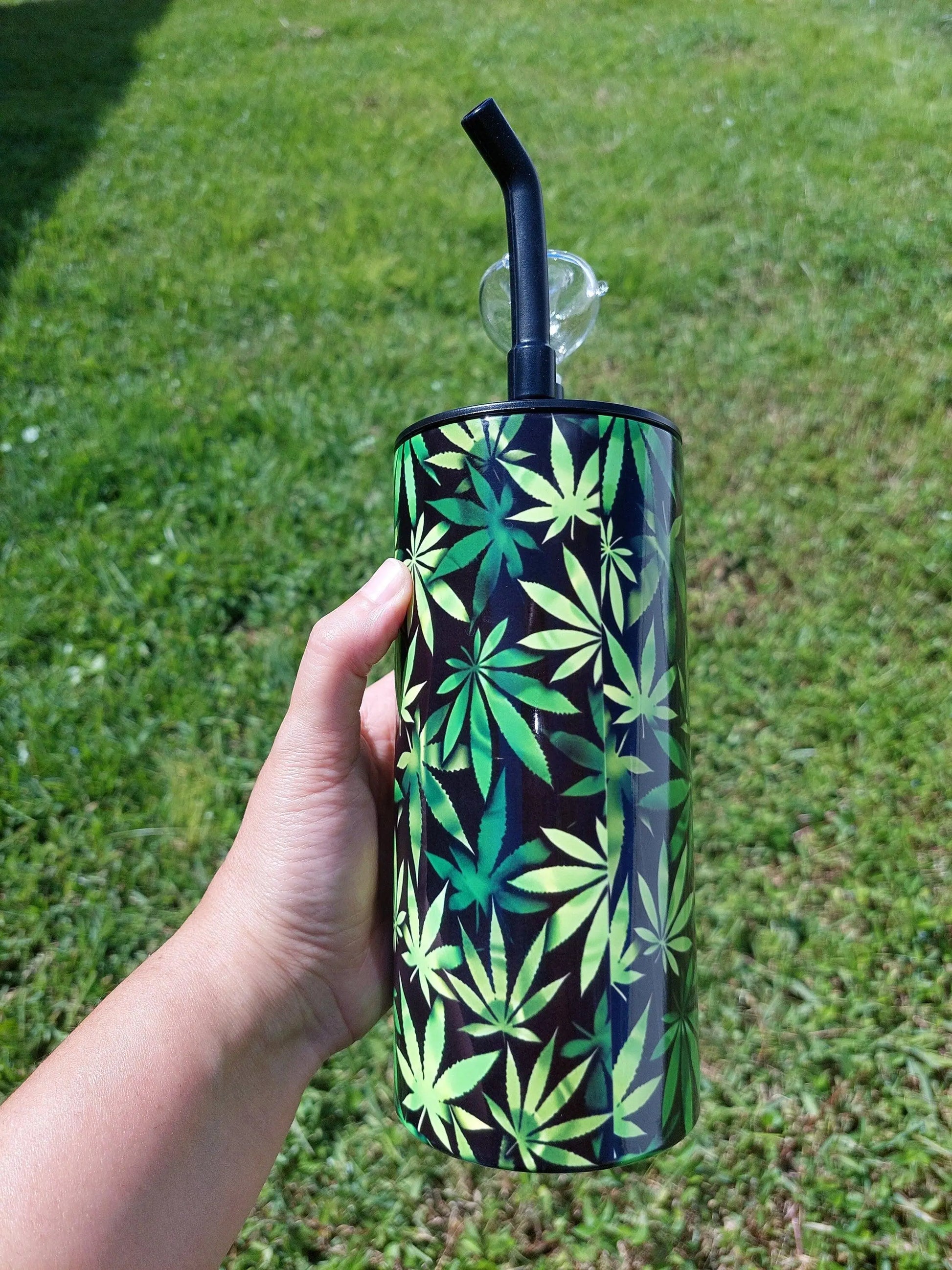 Dimensional Pot Leaf Hookah Sublimation Tumbler