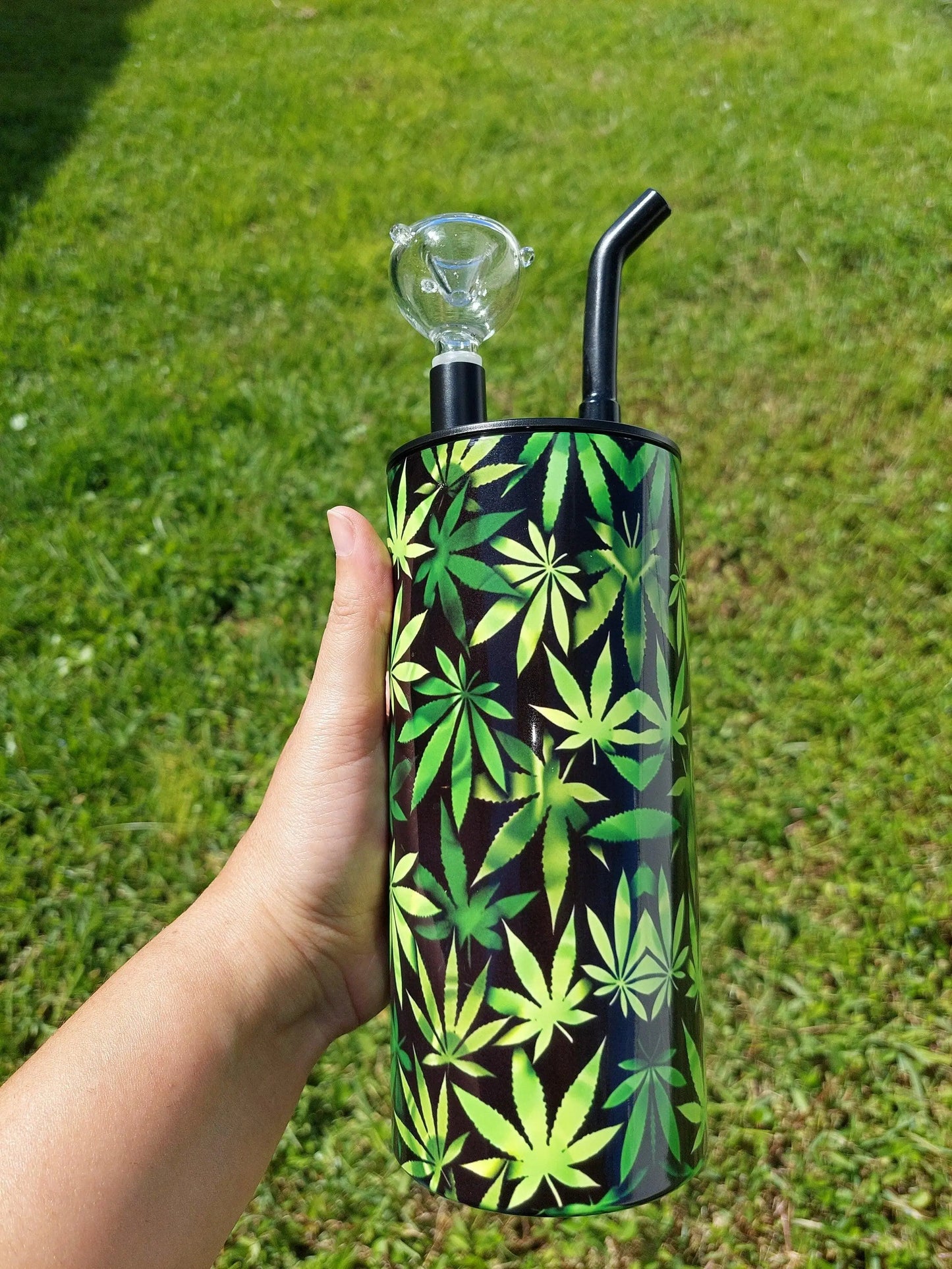 Dimensional Pot Leaf Hookah Sublimation Tumbler