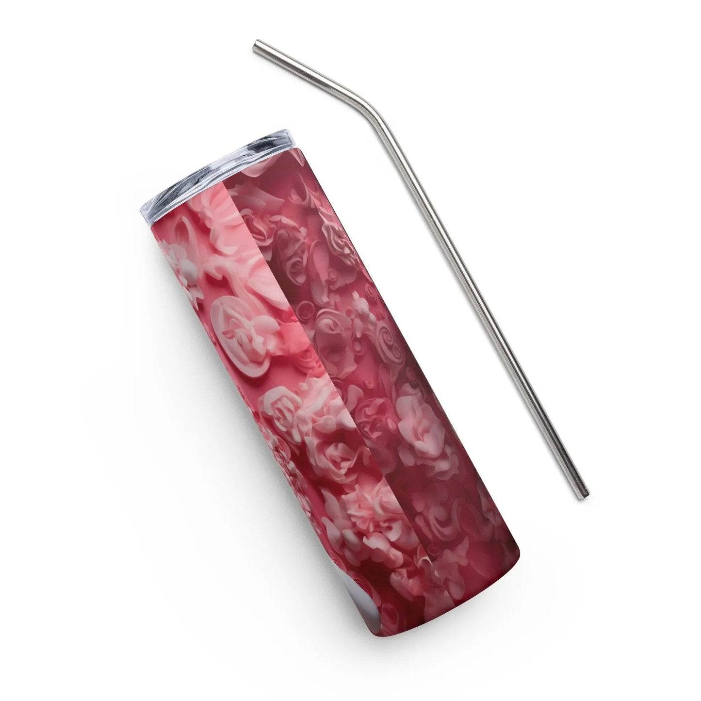 Elegant Barbie Princess Tumbler - Whimsical Pink Dress Design - Stainless Steel 20oz Tumbler with Metal Straw