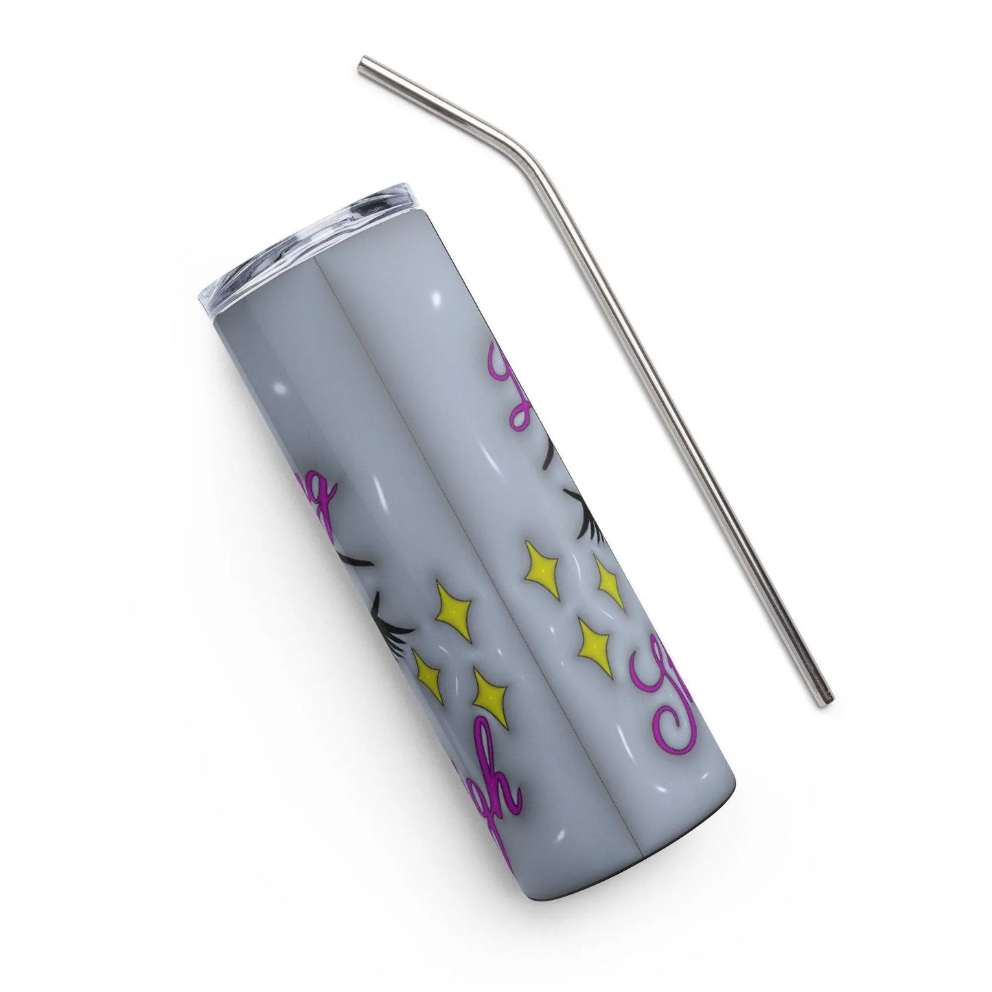 Elevate Your Sips: 'Keep Your Lashes Long and Your Standards High' Tumbler - Stylish Stainless Steel with 3D Inflated Design