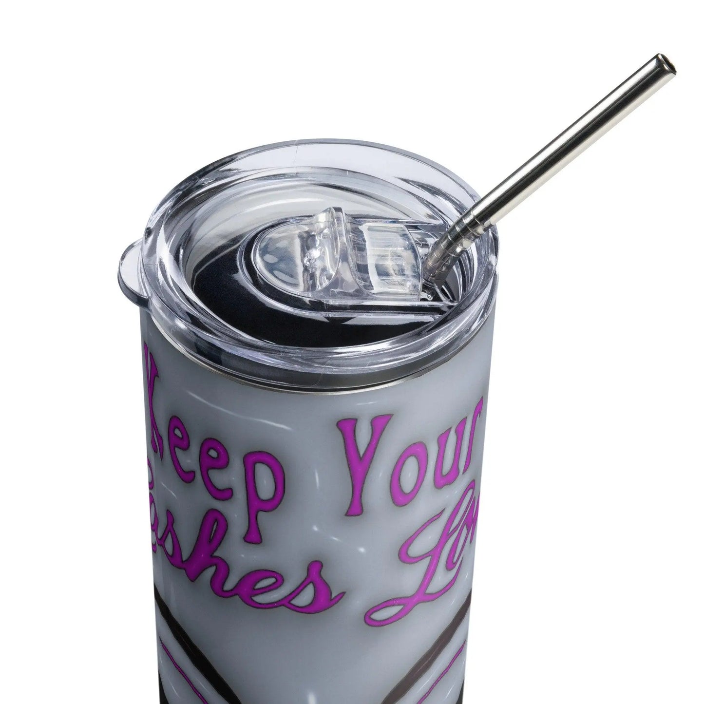 Elevate Your Sips: 'Keep Your Lashes Long and Your Standards High' Tumbler - Stylish Stainless Steel with 3D Inflated Design