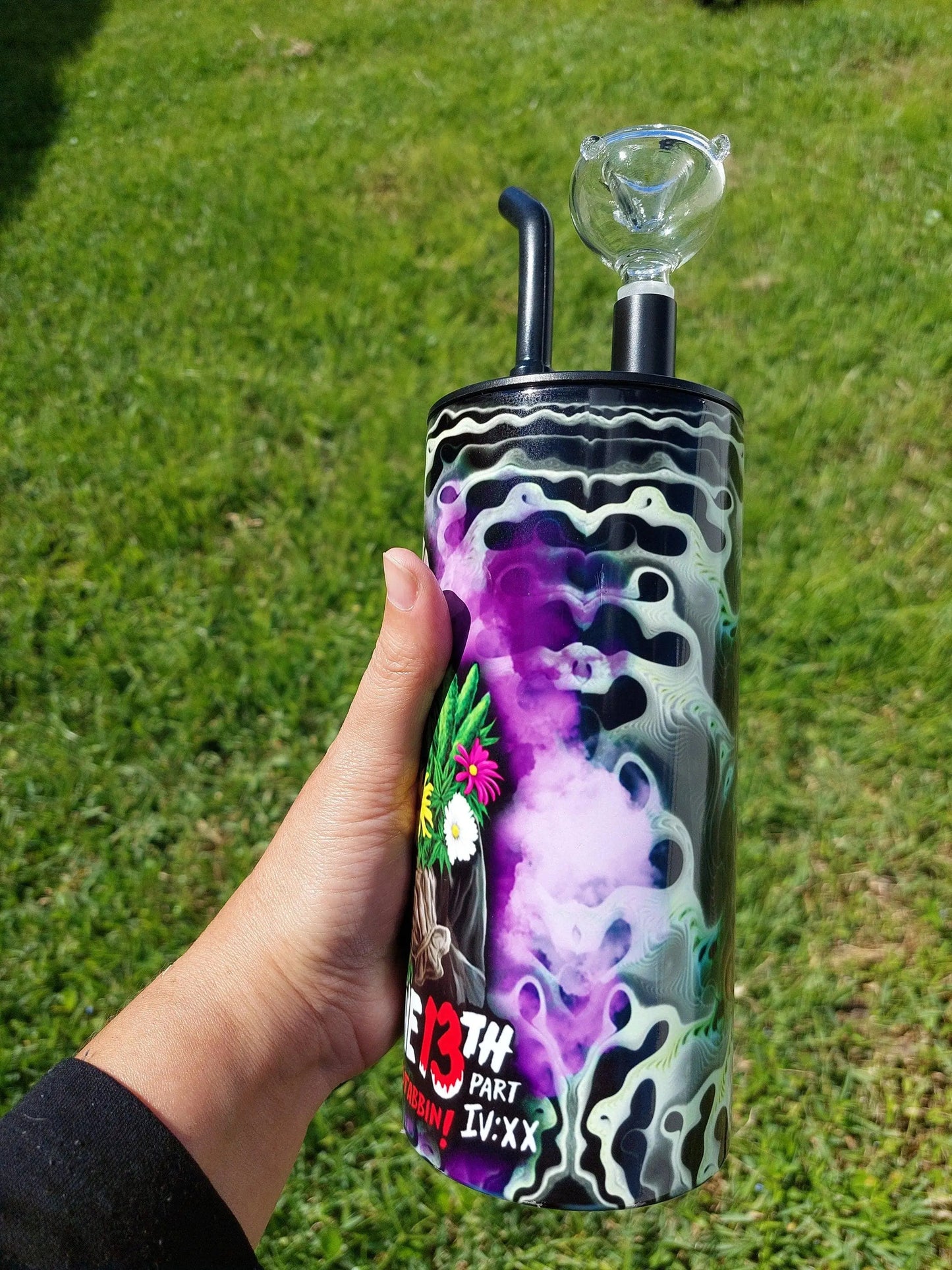 Friday The 13th Jason Voorhees Marijuana Hookah Sublimation Tumbler