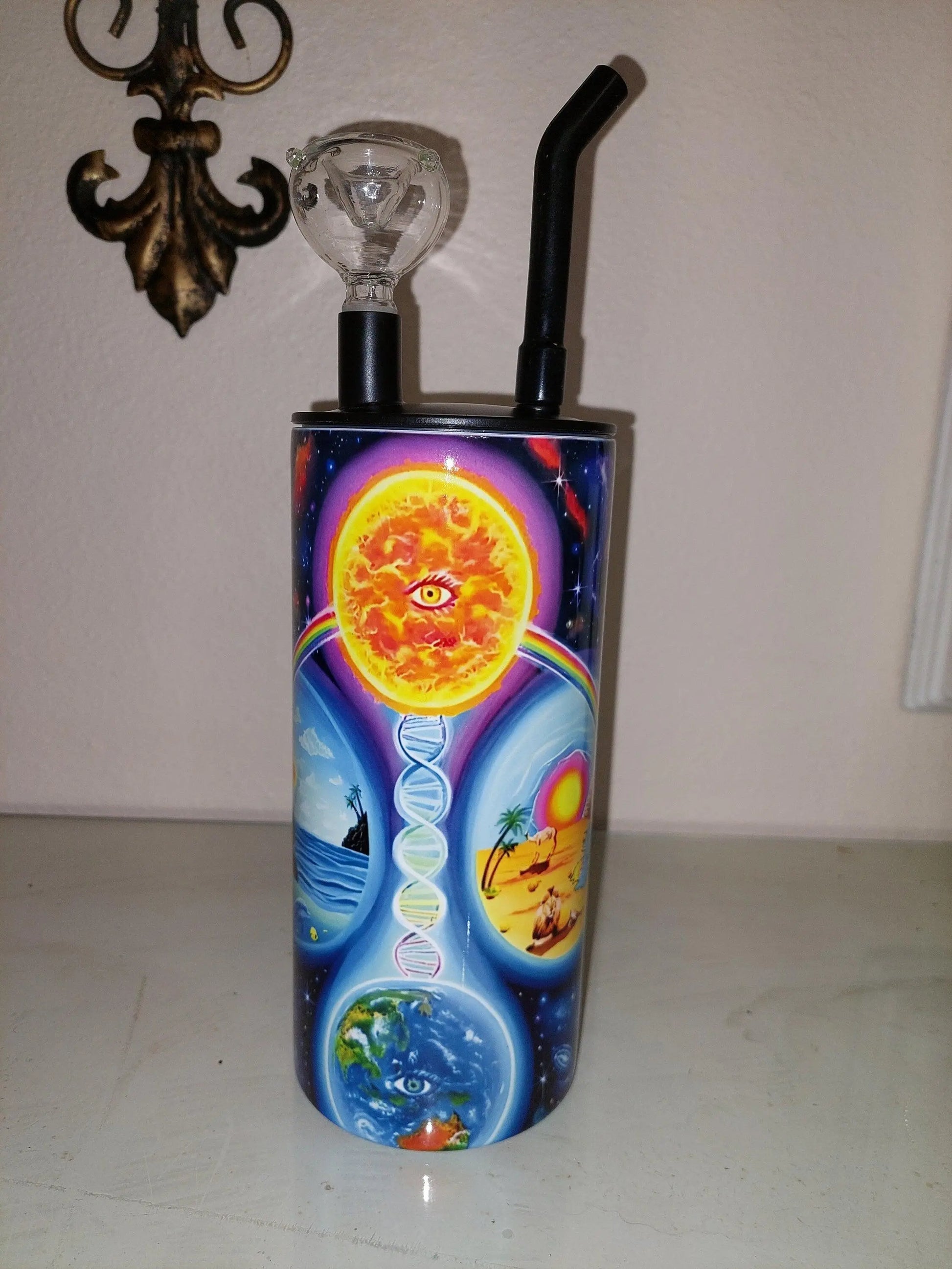 Hookah Tumbler with a Earth Unity Design