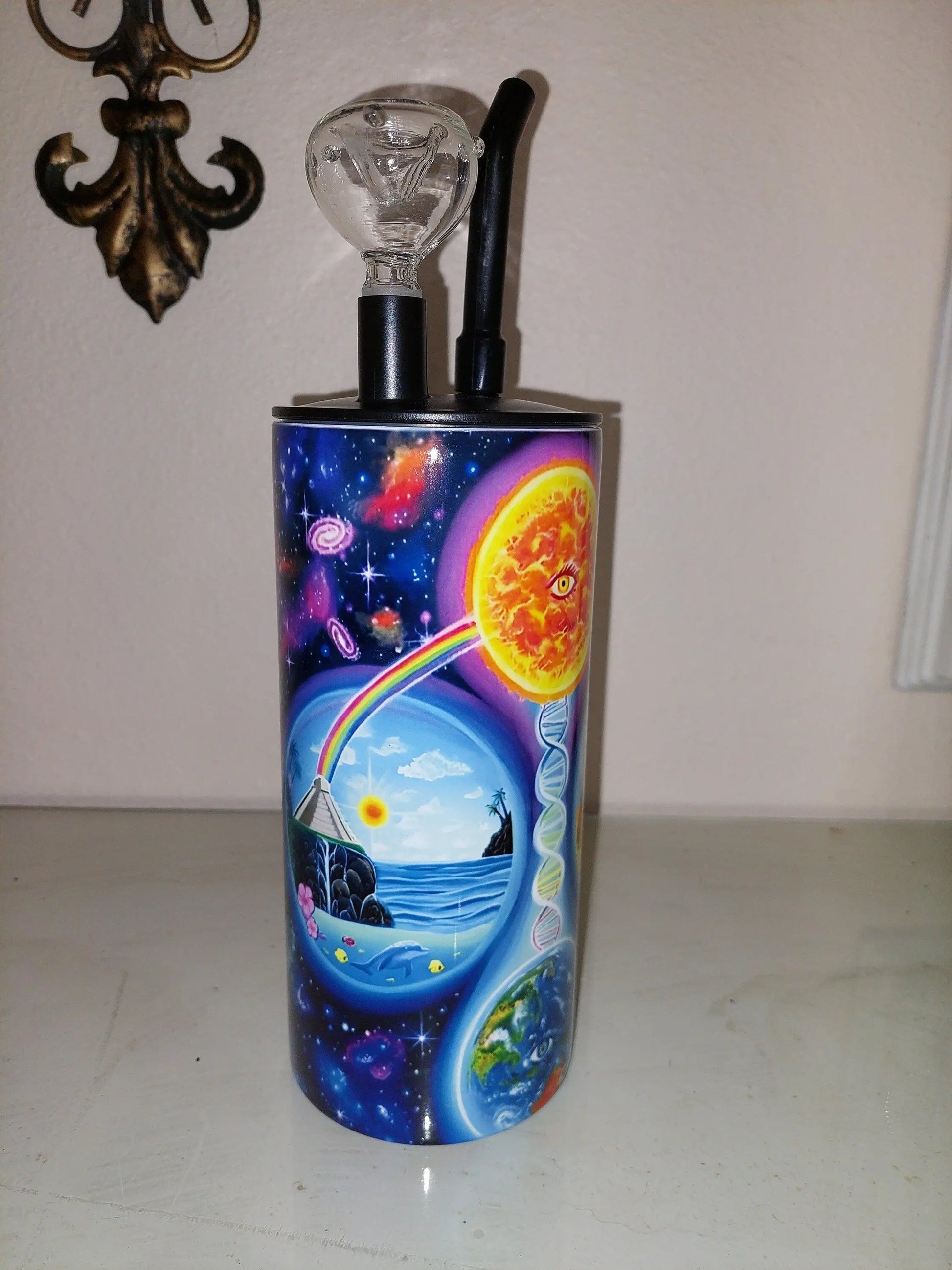 Hookah Tumbler with a Earth Unity Design