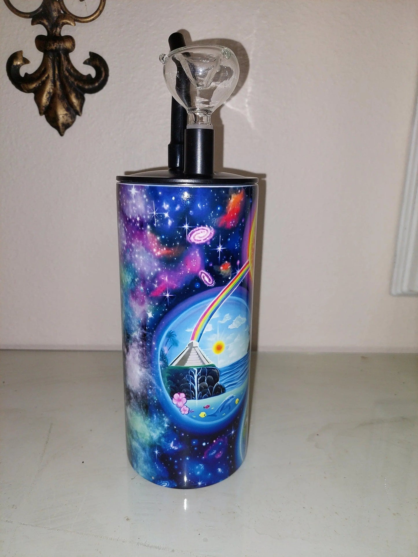 Hookah Tumbler with a Earth Unity Design