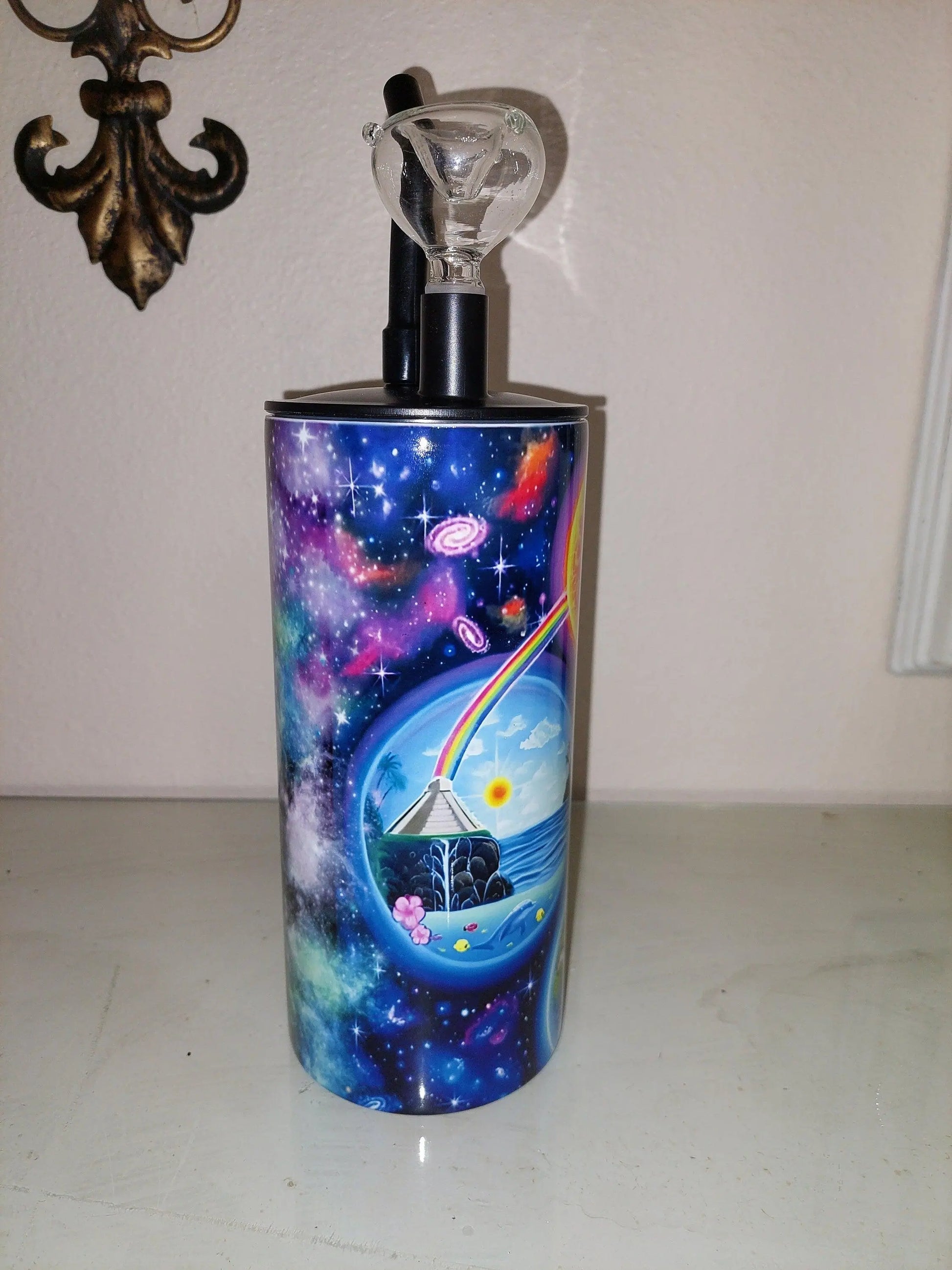 Hookah Tumbler with a Earth Unity Design