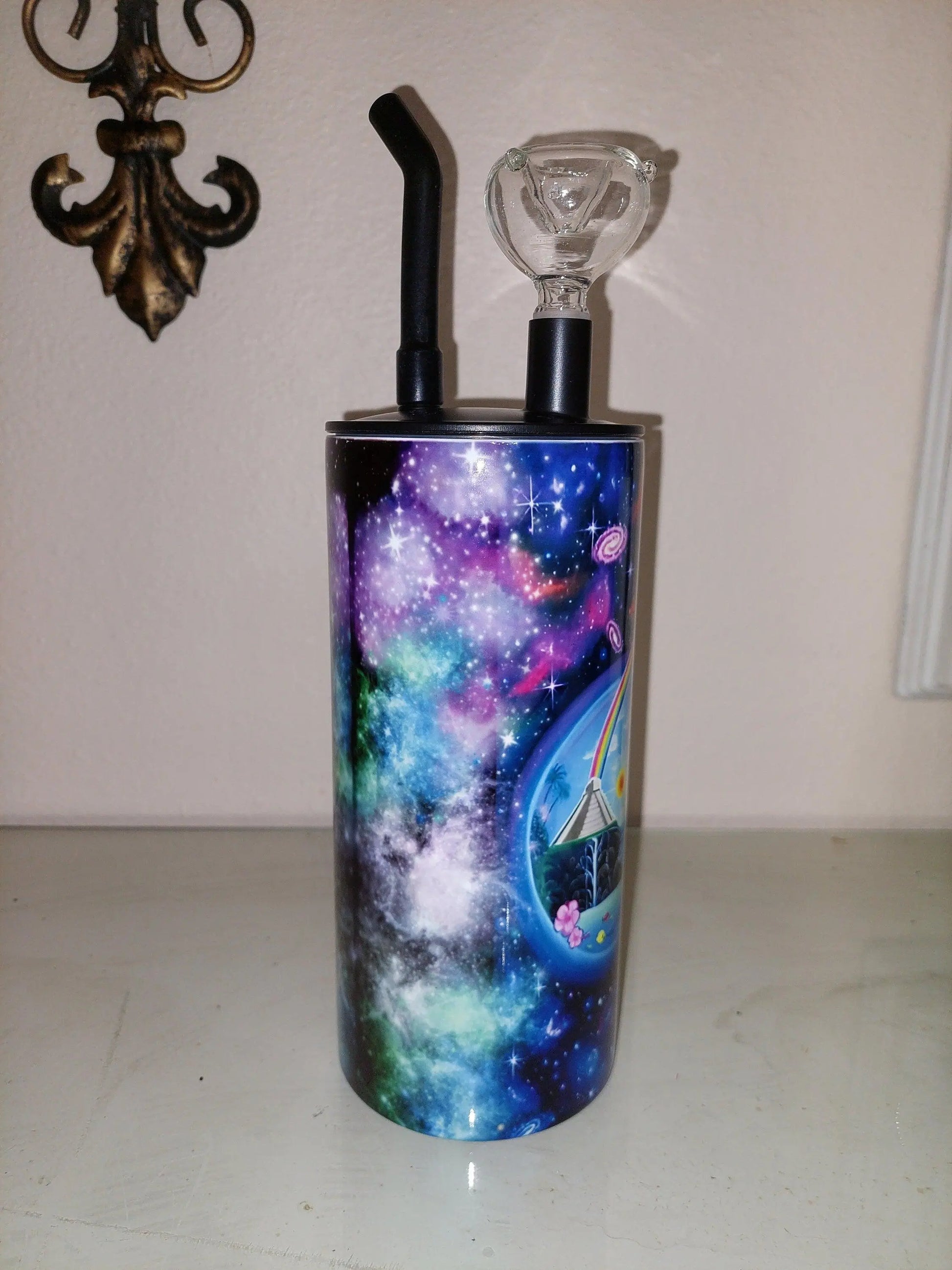 Hookah Tumbler with a Earth Unity Design