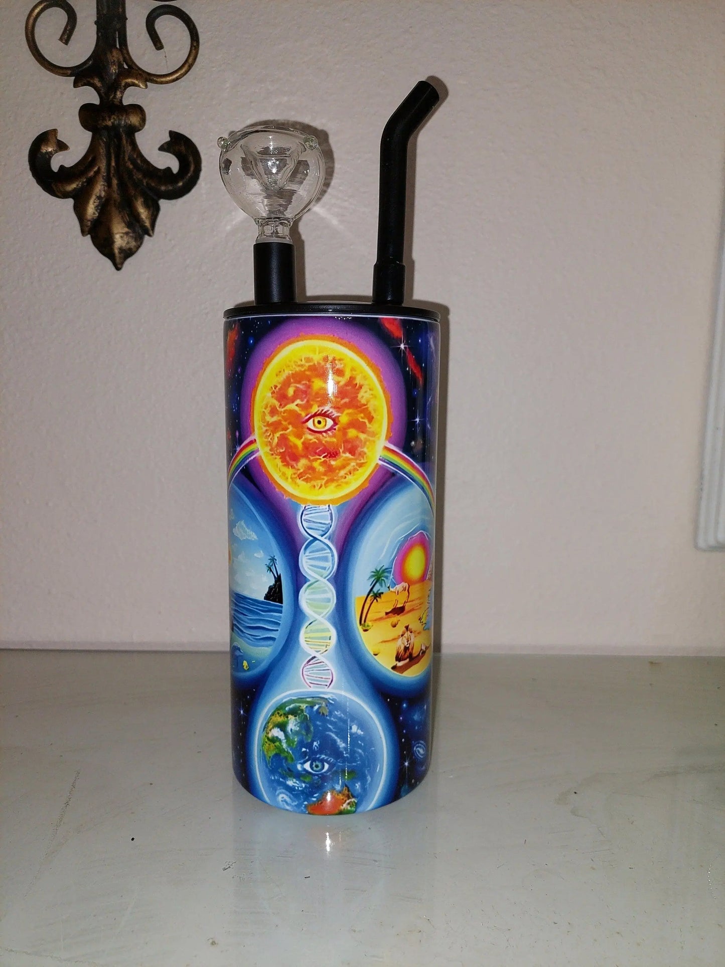 Hookah Tumbler with a Earth Unity Design