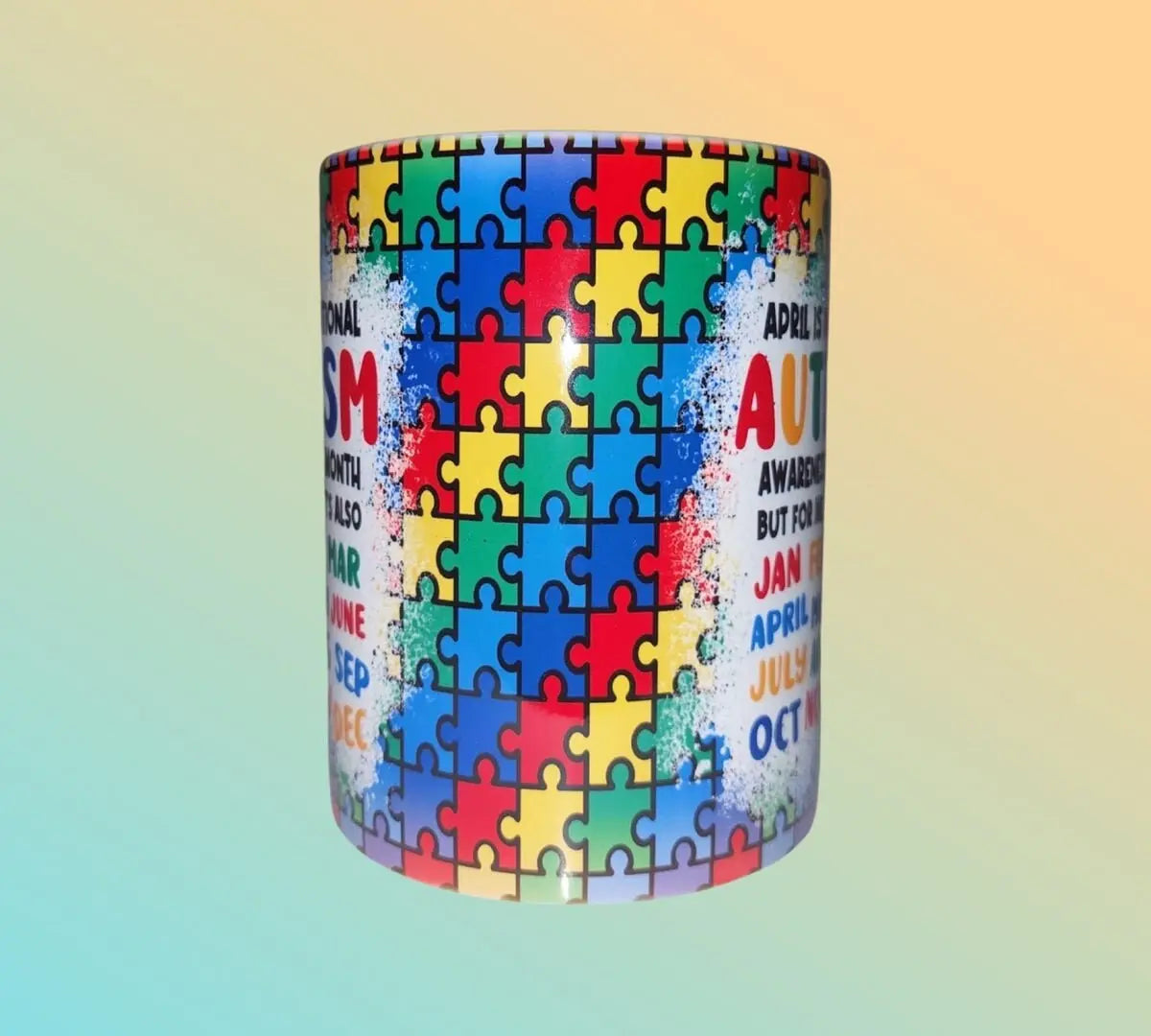 Monthly Autism Awareness 15oz Sublimation Mug - Panoptic Handmade