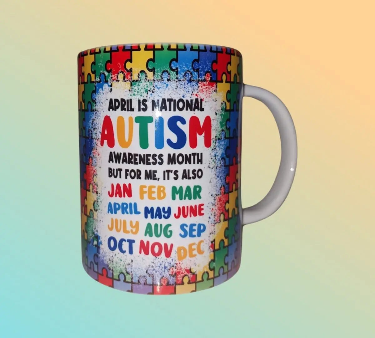 Monthly Autism Awareness 15oz Sublimation Mug - Panoptic Handmade
