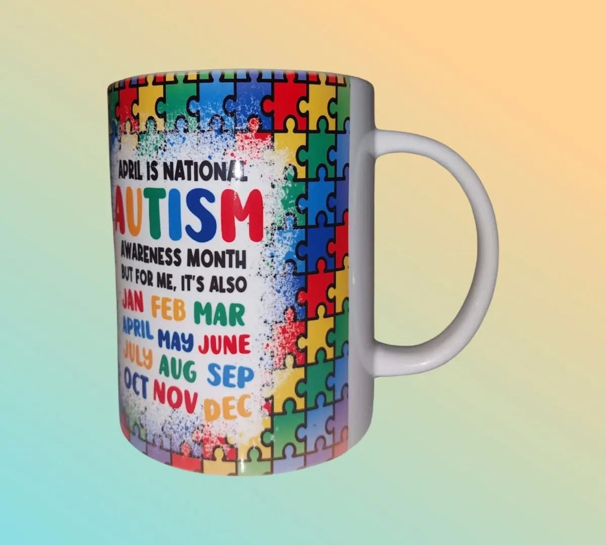 Monthly Autism Awareness 15oz Sublimation Mug - Panoptic Handmade