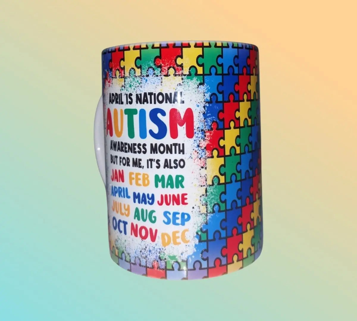 Monthly Autism Awareness 15oz Sublimation Mug - Panoptic Handmade