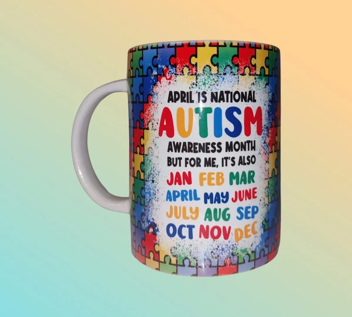 Monthly Autism Awareness 15oz Sublimation Mug - Panoptic Handmade