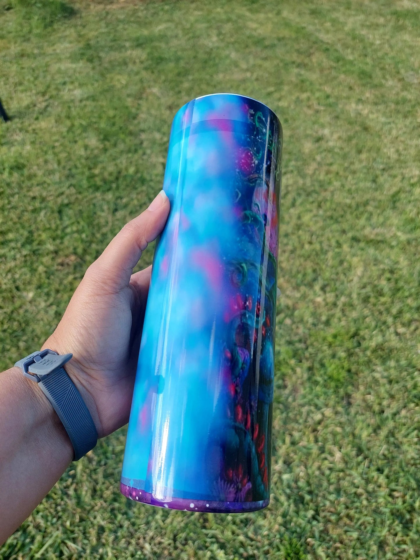 Sublimation Tumbler Creepy Cheshire Cat Design - Panoptic Handmade