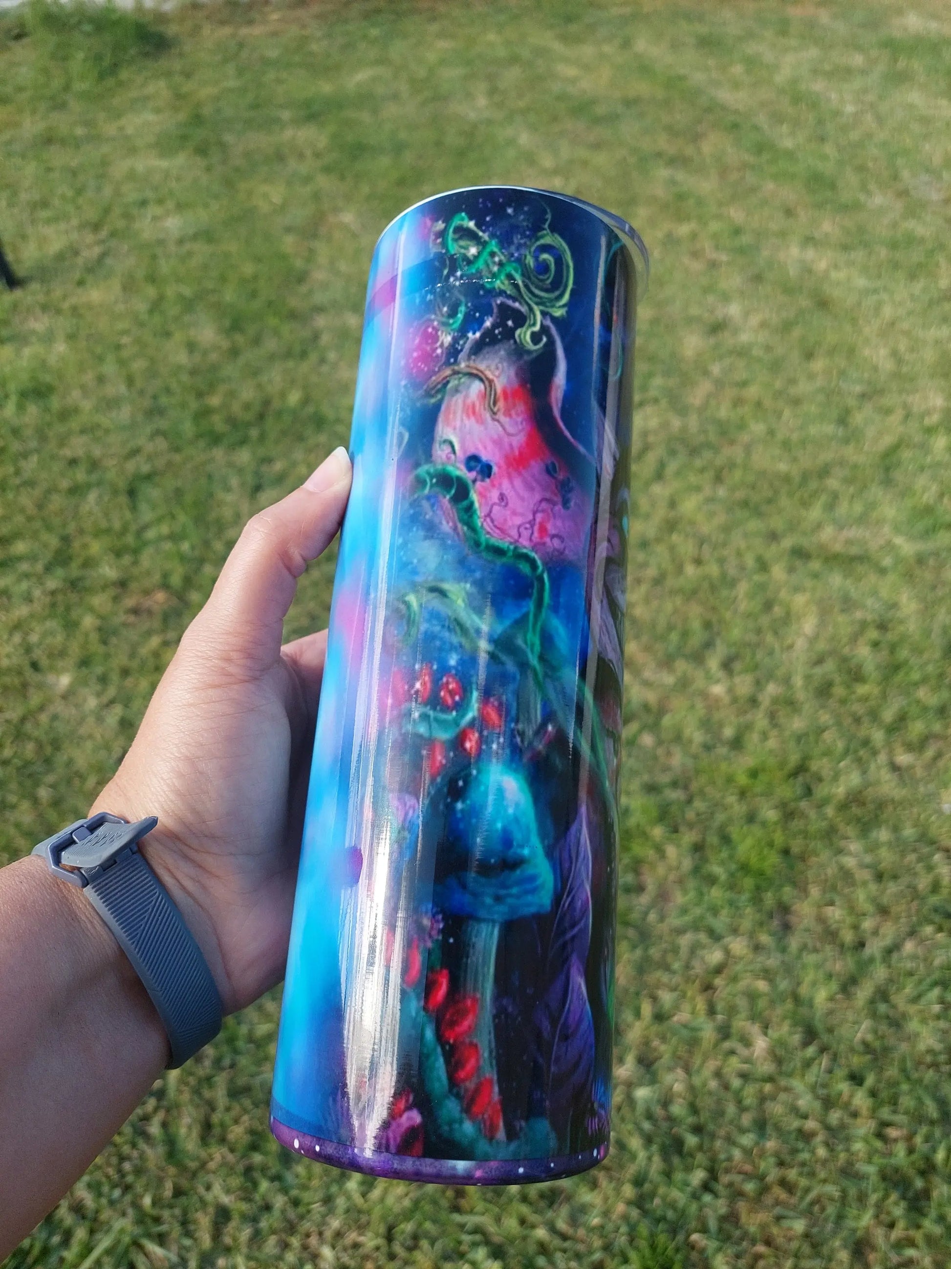 Sublimation Tumbler Creepy Cheshire Cat Design - Panoptic Handmade