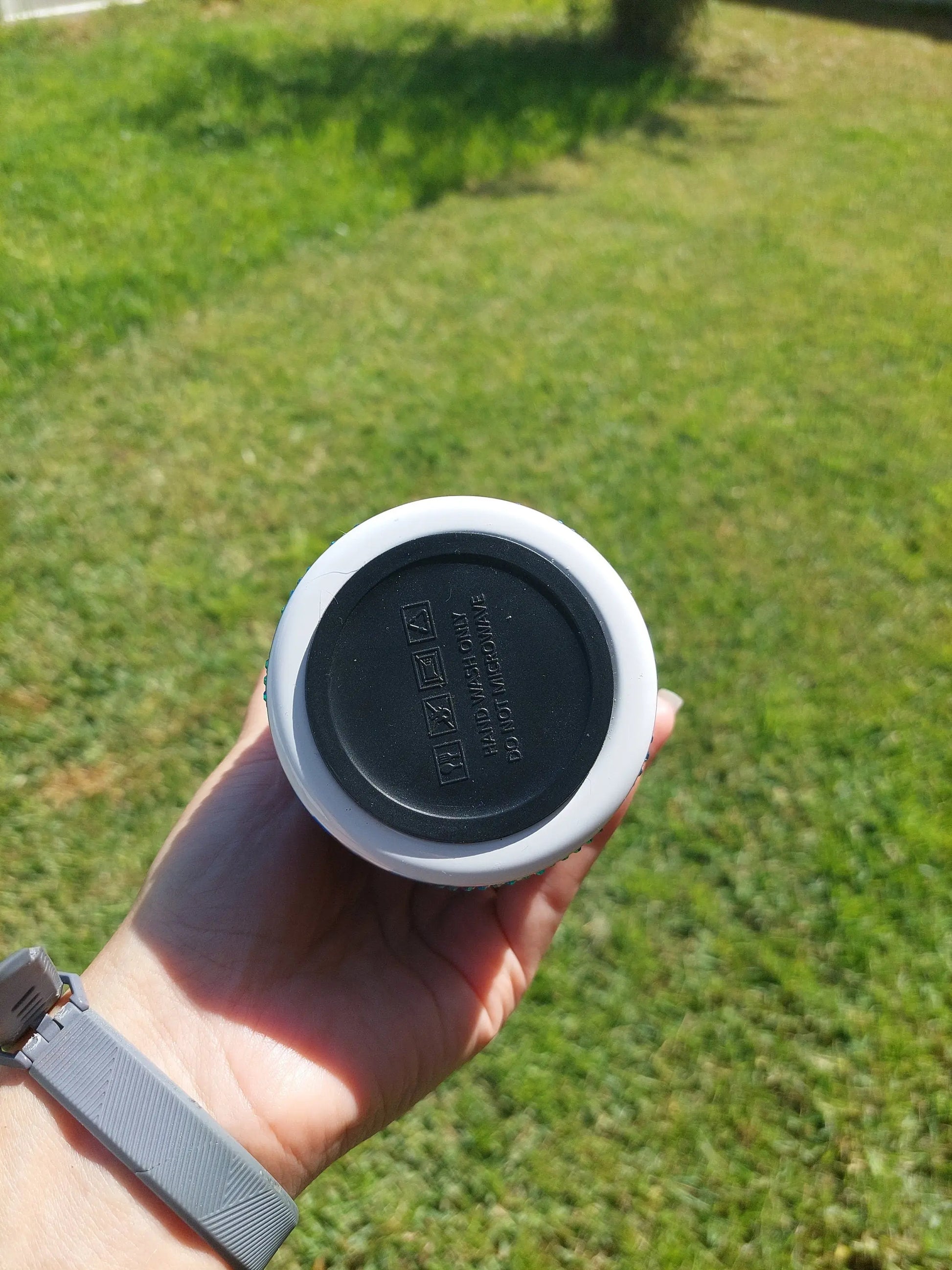 Sublimation Tumbler with a "My Body My Choice" Rhinestone Design