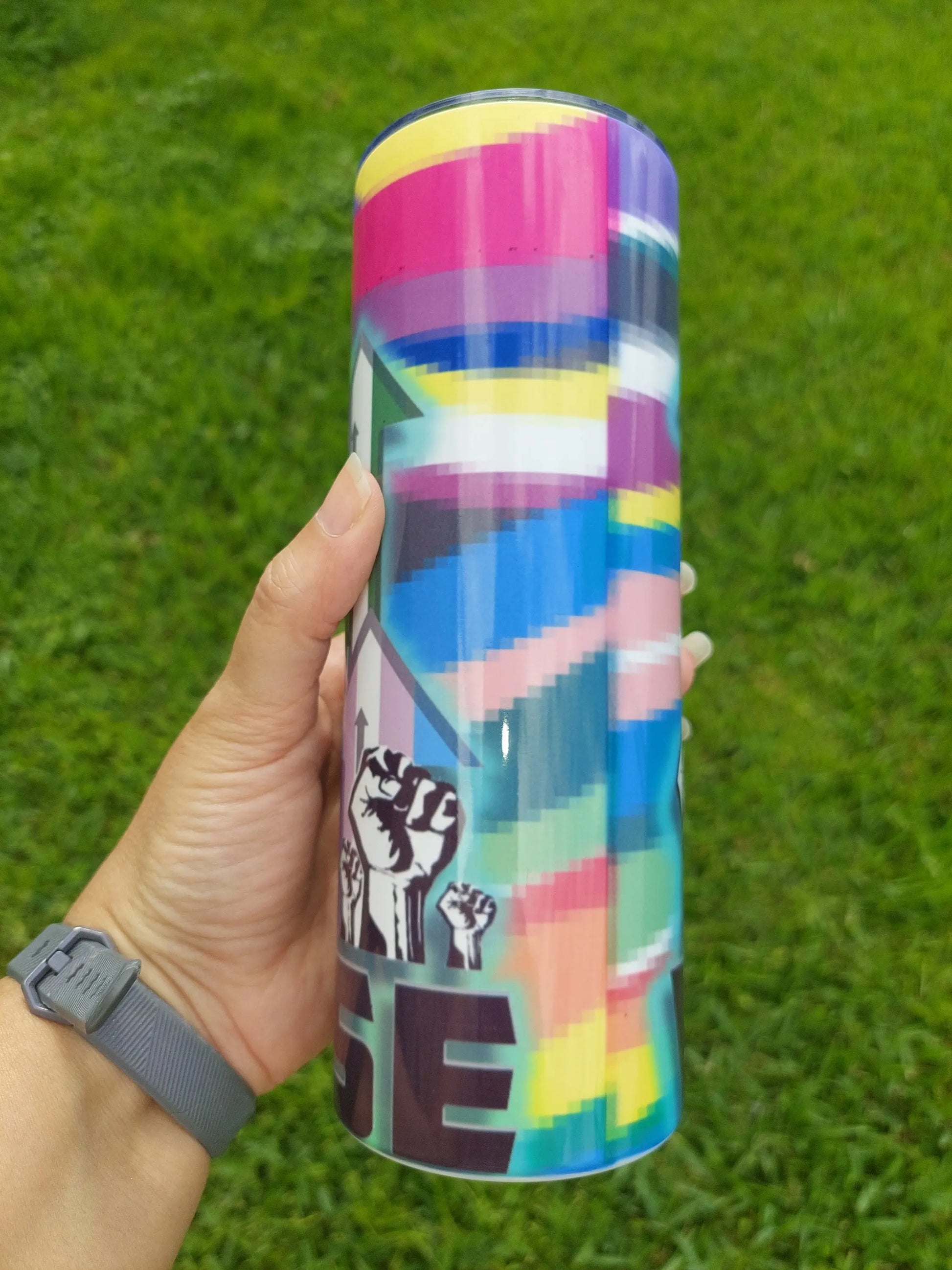 Sublimation Tumbler We Rise Gay Pride Themed Design