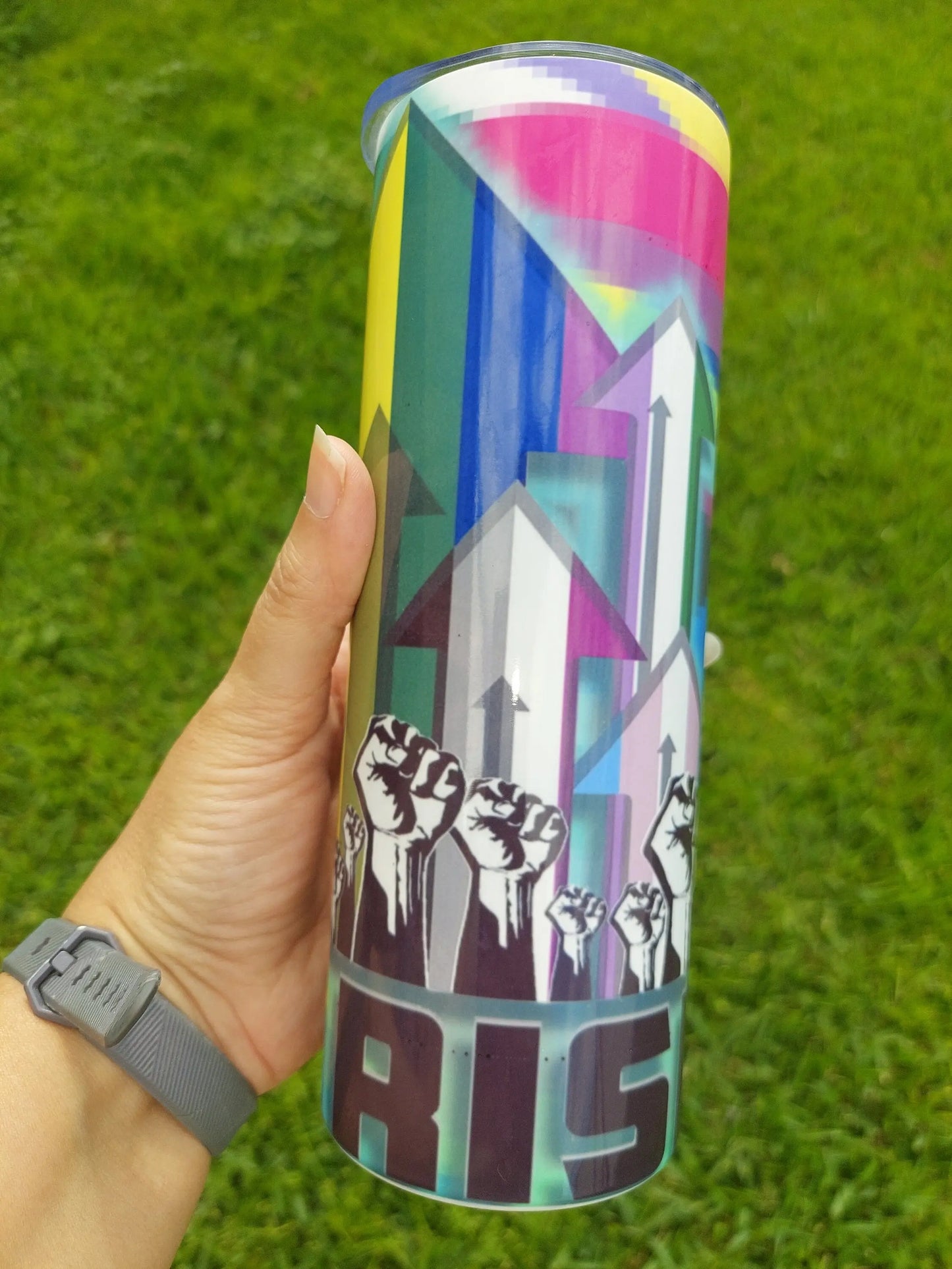 Sublimation Tumbler We Rise Gay Pride Themed Design