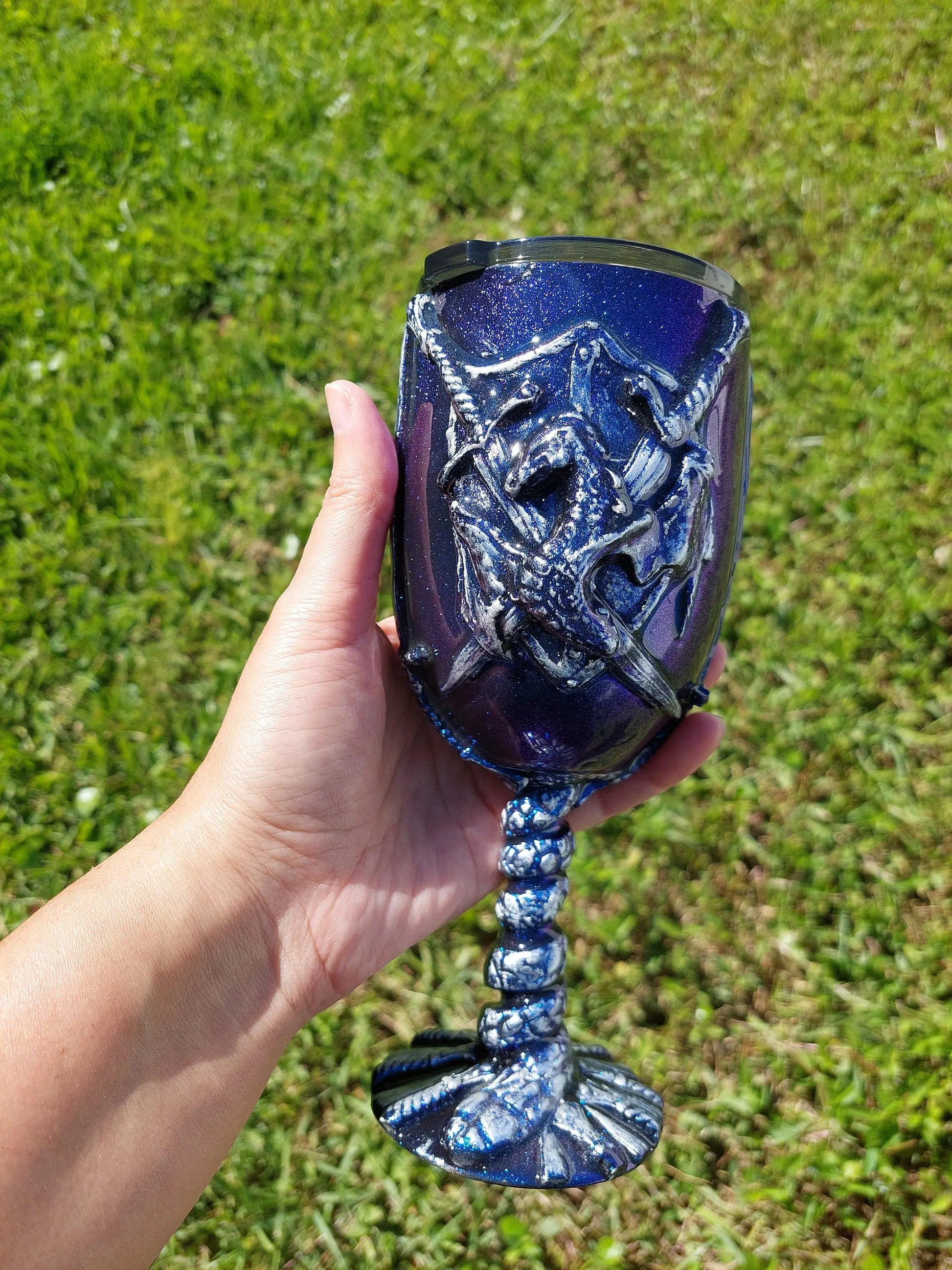 3D Epoxy Chameleon Dragon Tumbler Medieval Gifts