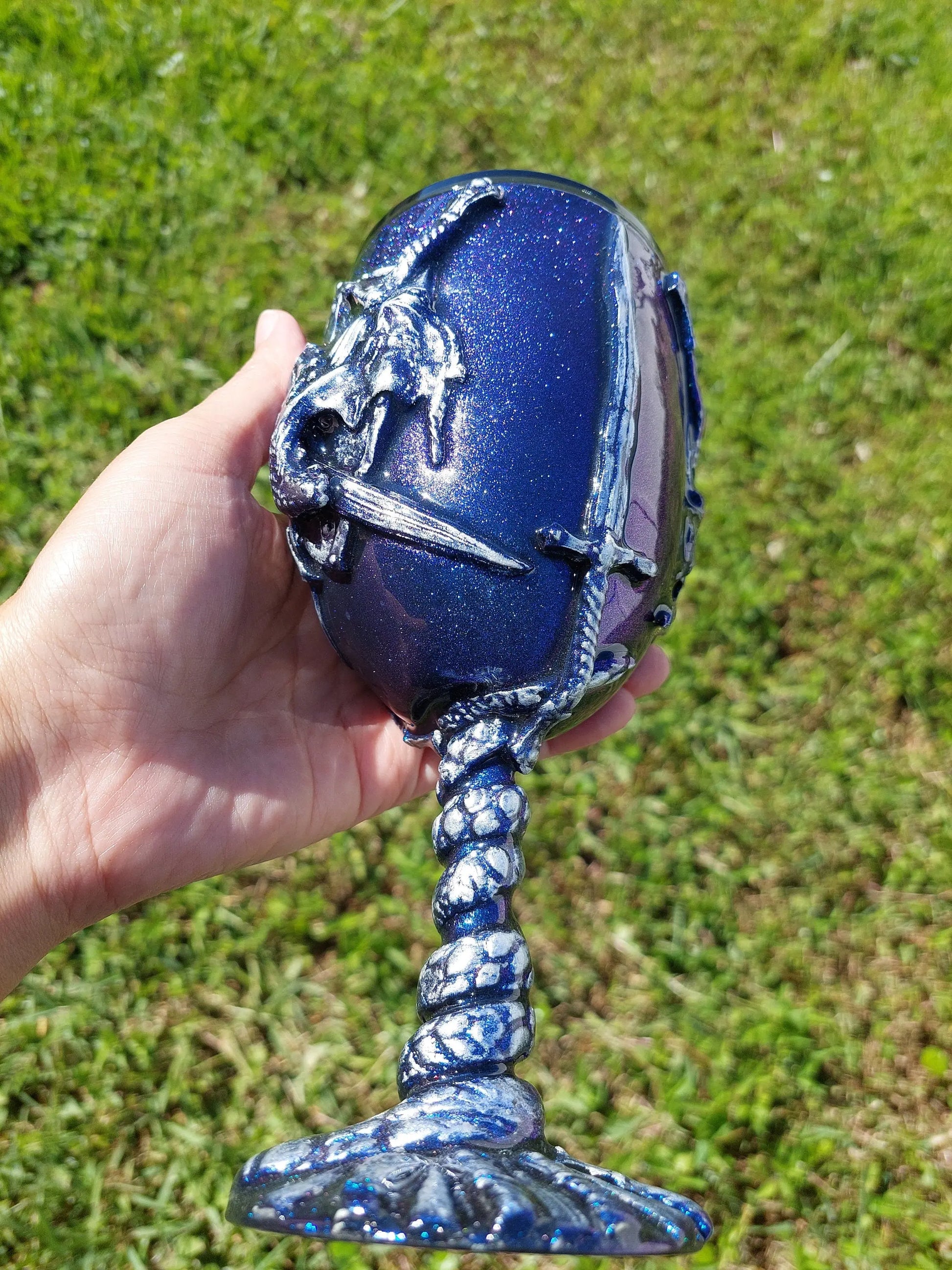 3D Epoxy Chameleon Dragon Tumbler Medieval Gifts