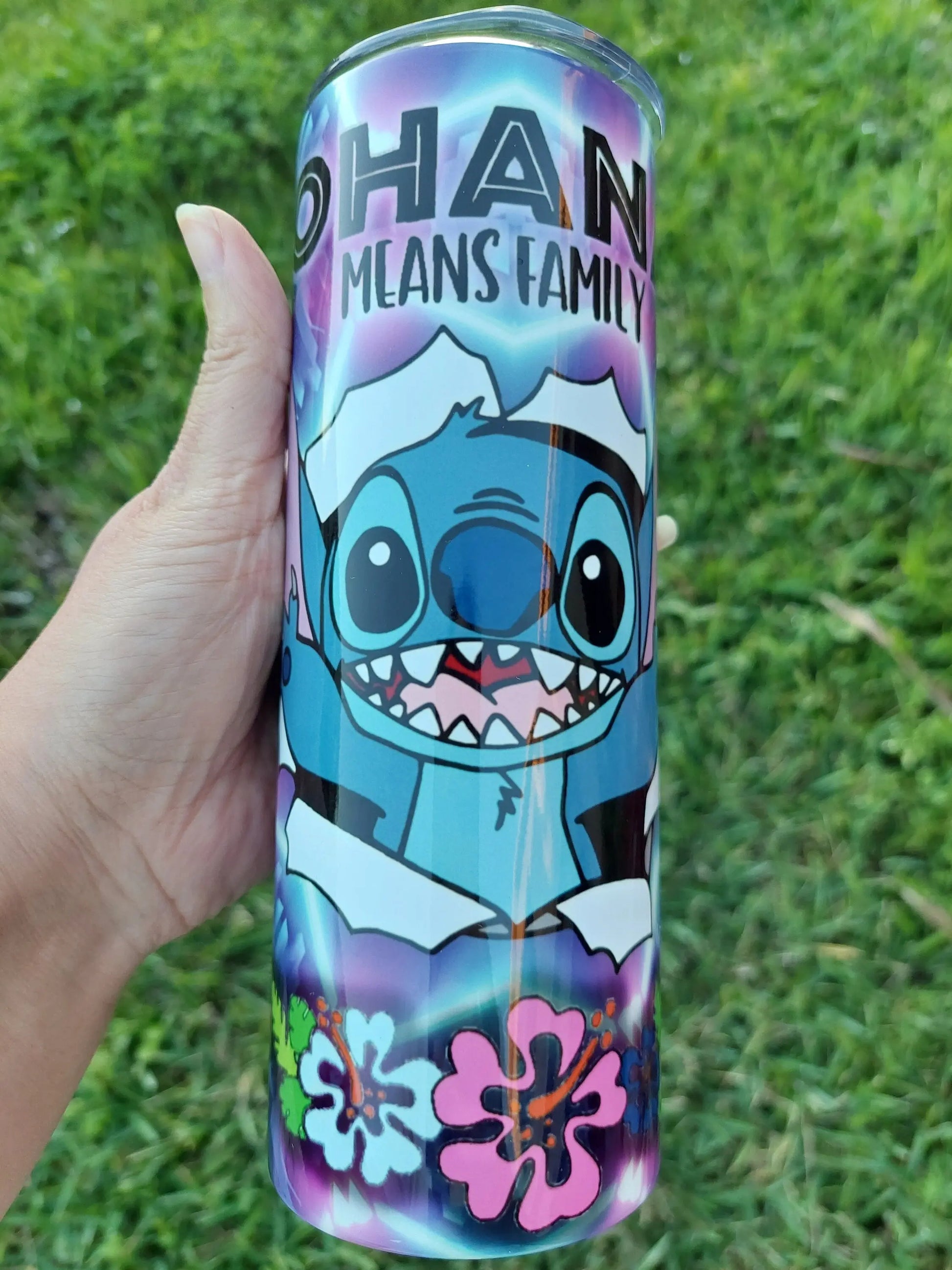 Stitch Fanbased blue lightshow sublimation tumbler