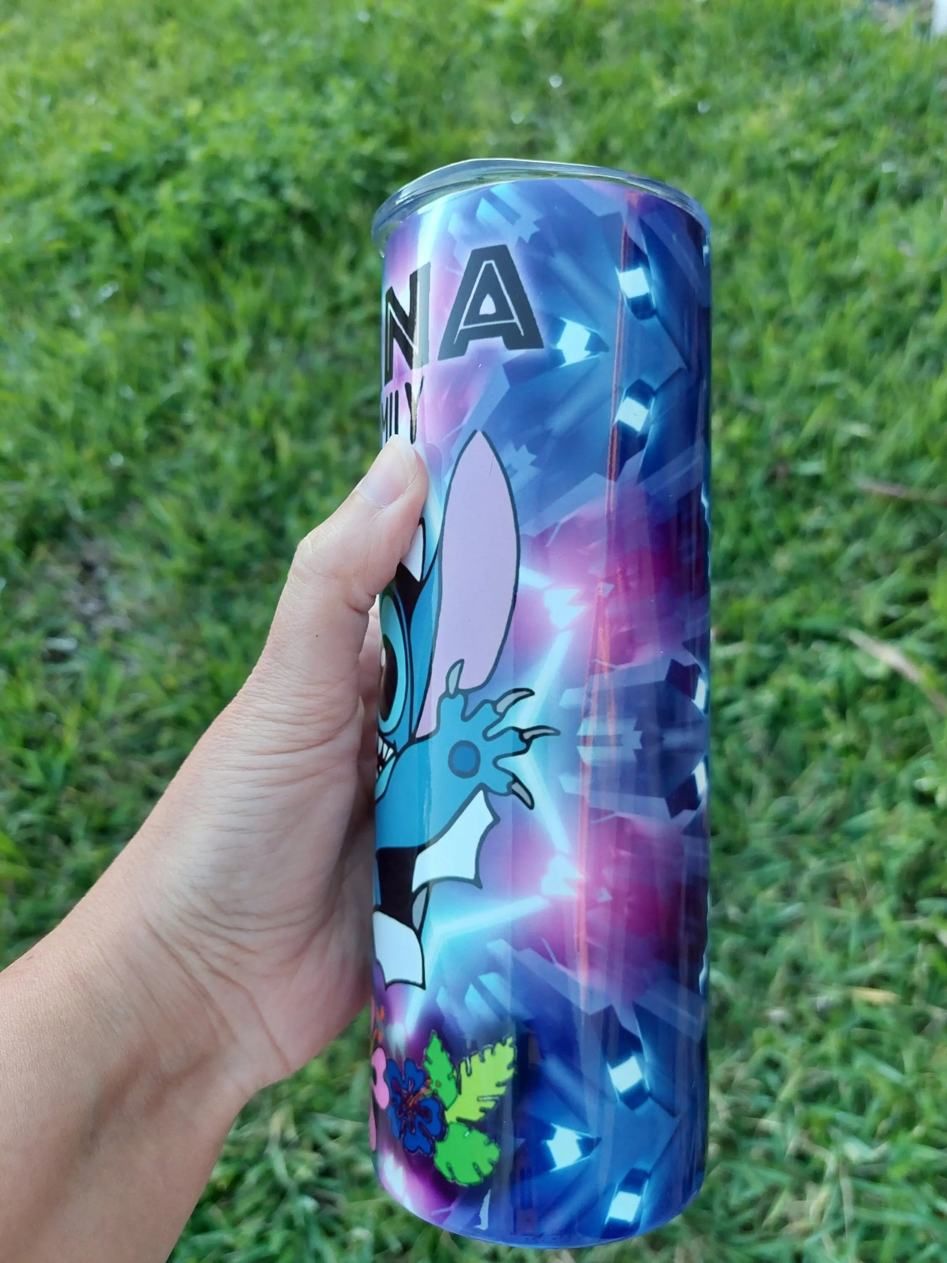 Stitch Fanbased blue lightshow sublimation tumbler