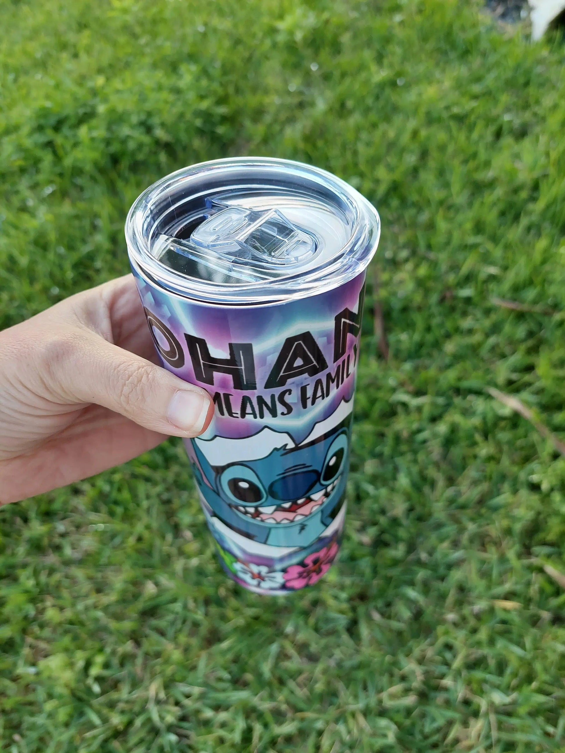 Stitch Fanbased blue lightshow sublimation tumbler