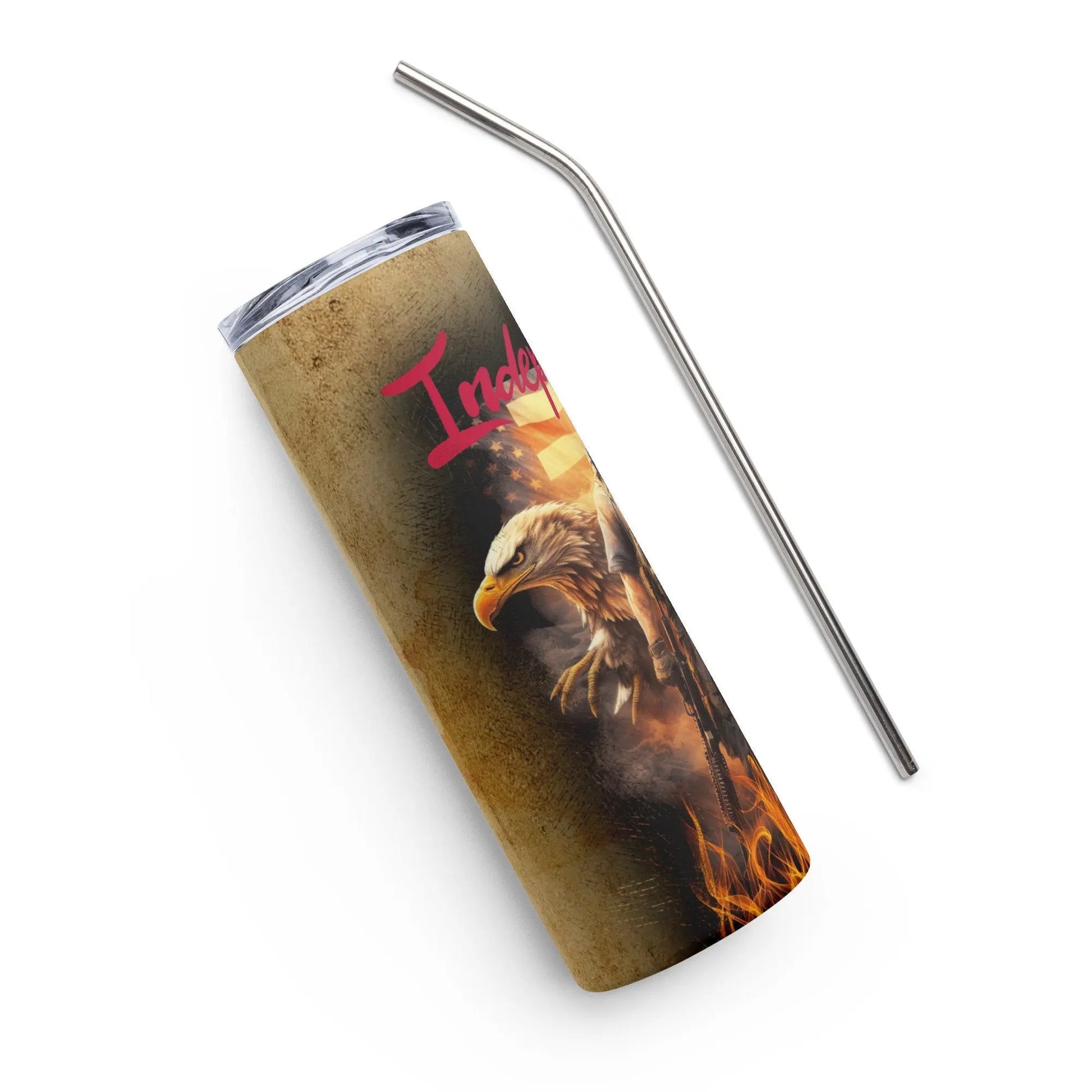 Patriotic Independence Day Tumbler Gift for Military and Veteran Men - Panoptic Handmade