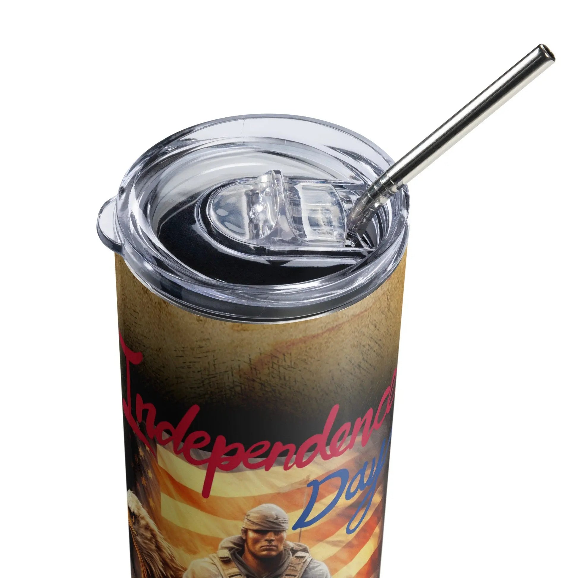 Patriotic Independence Day Tumbler Gift for Military and Veteran Men - Panoptic Handmade