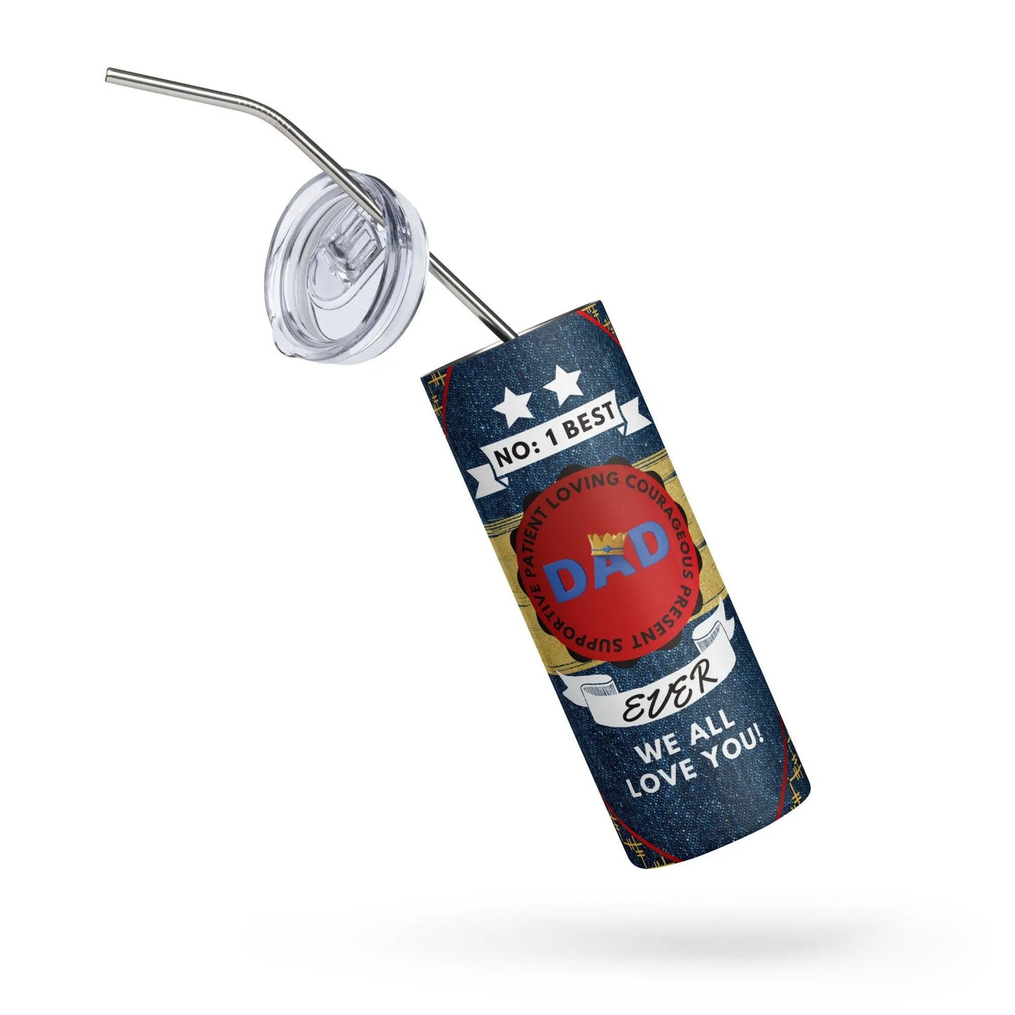 Personalized No. 1 Best Dad Sublimation Tumbler Gift for Him