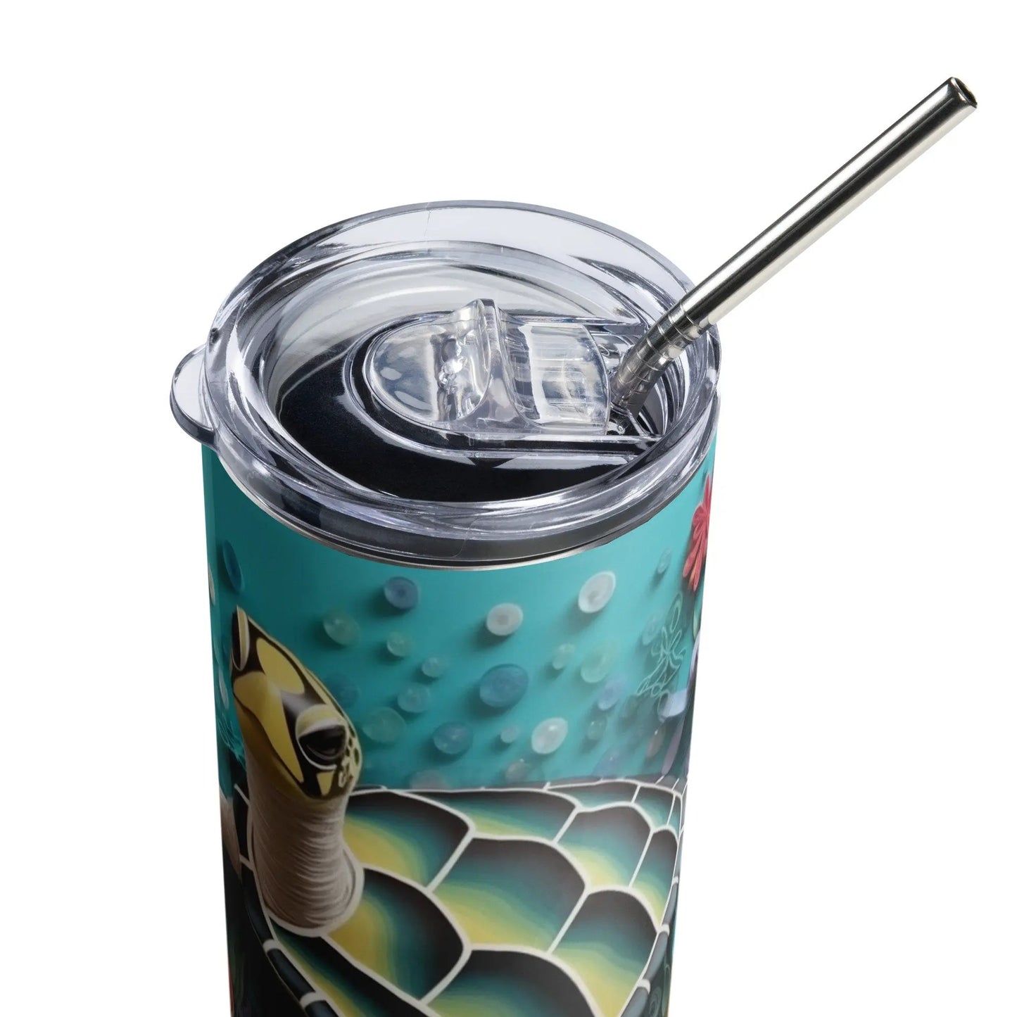 Personalized 3D Embroidered Sea Turtle Sublimation Tumbler