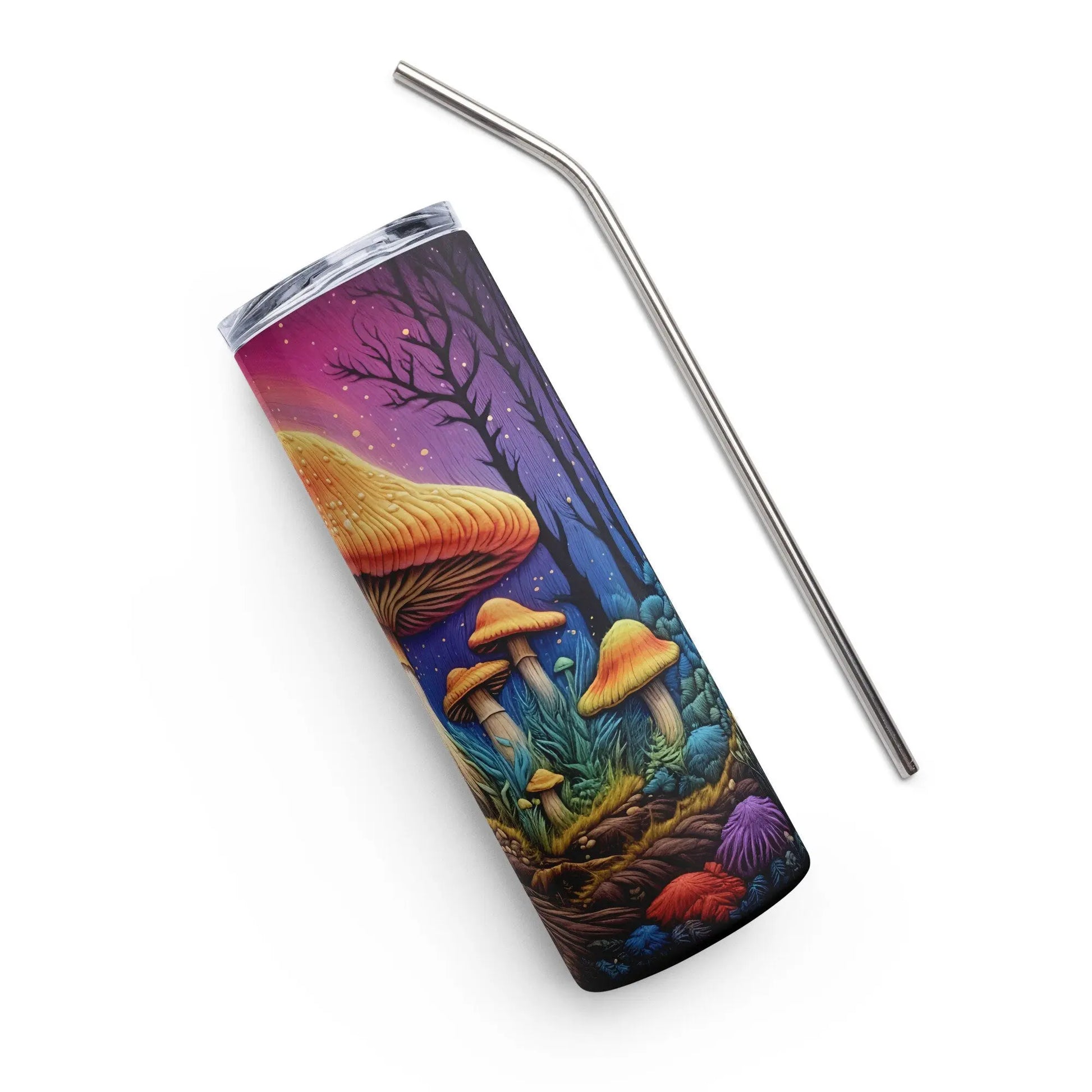 3D Embroidered Mushroom Sublimation Tumbler Gift for Mushroom Lovers - Panoptic Handmade