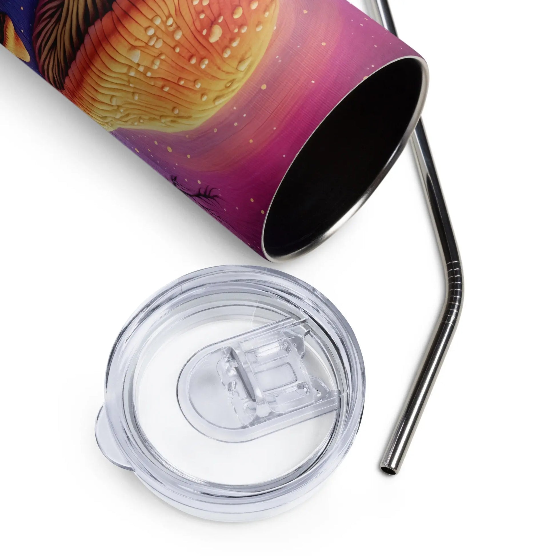 3D Embroidered Mushroom Sublimation Tumbler Gift for Mushroom Lovers - Panoptic Handmade