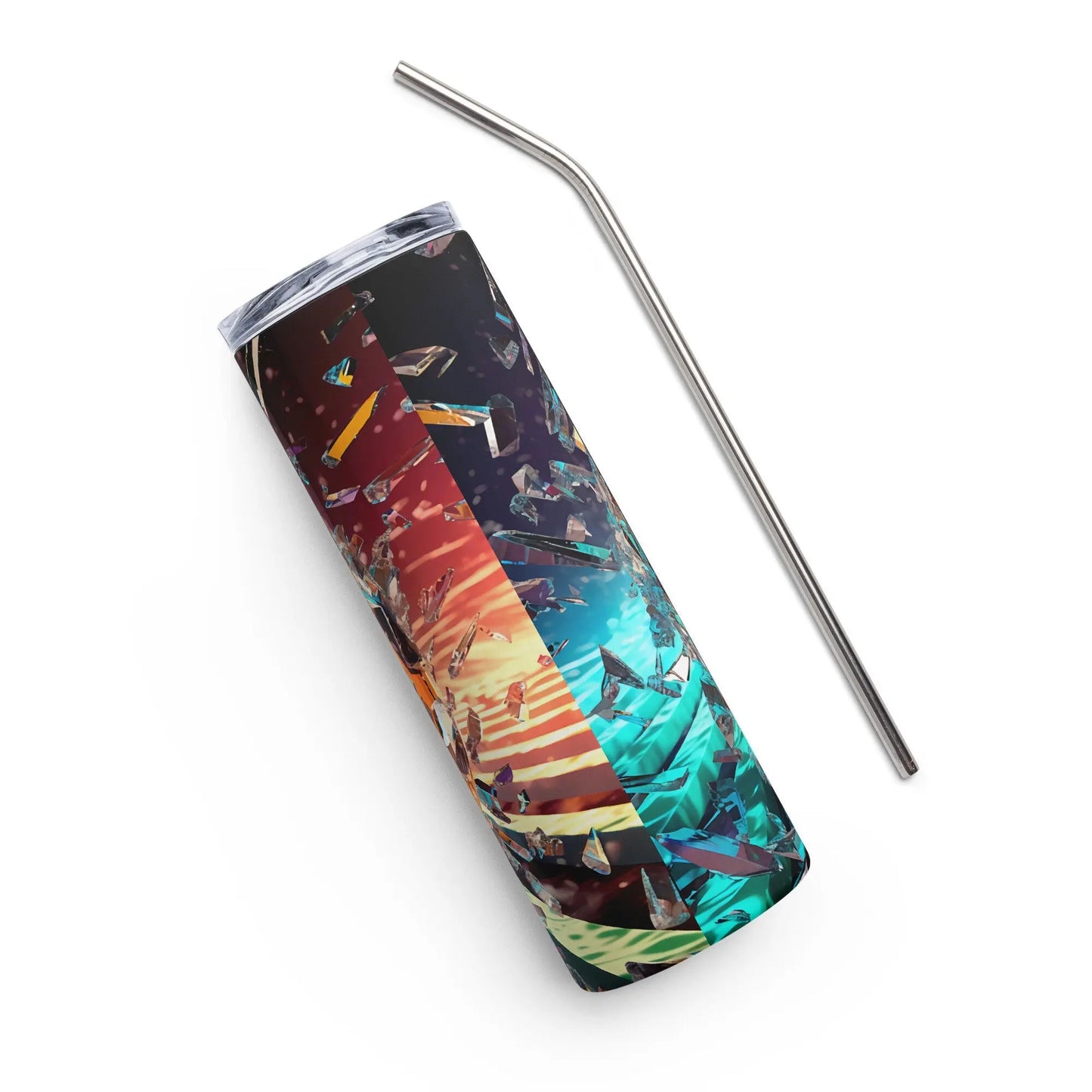 3D Embroidered Shattered Glass Basketball Sublimation Tumbler Gift for Sports Lovers - Panoptic Handmade