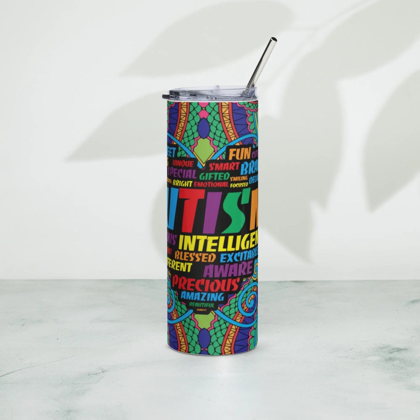 Customizable Colorful Autism Awareness and Autism Pride Tumbler Design for Autism Mom and Autism Dad A Gift for Her Or Gift for Him - Panoptic Handmade