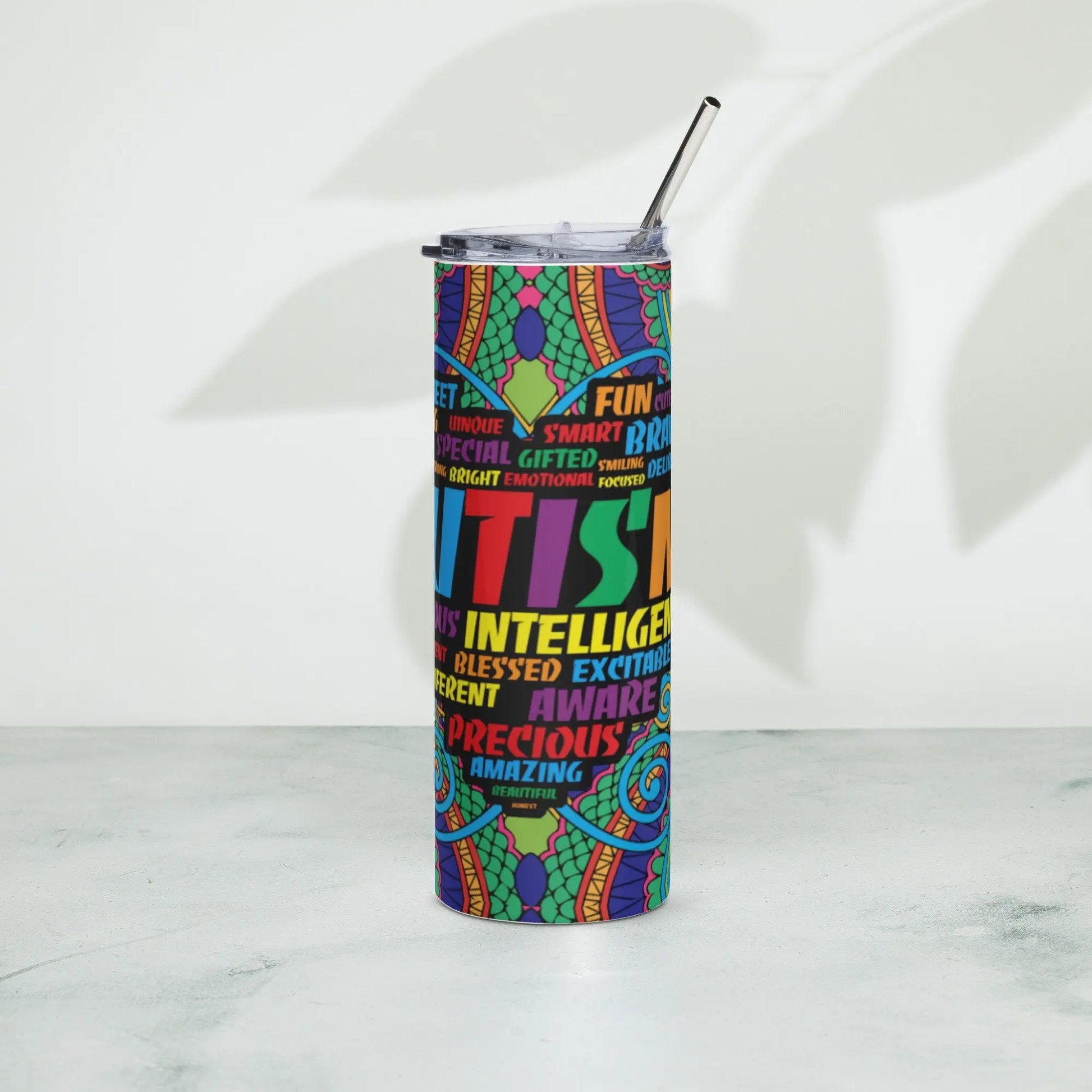 Customizable Colorful Autism Awareness and Autism Pride Tumbler Design for Autism Mom and Autism Dad A Gift for Her Or Gift for Him - Panoptic Handmade