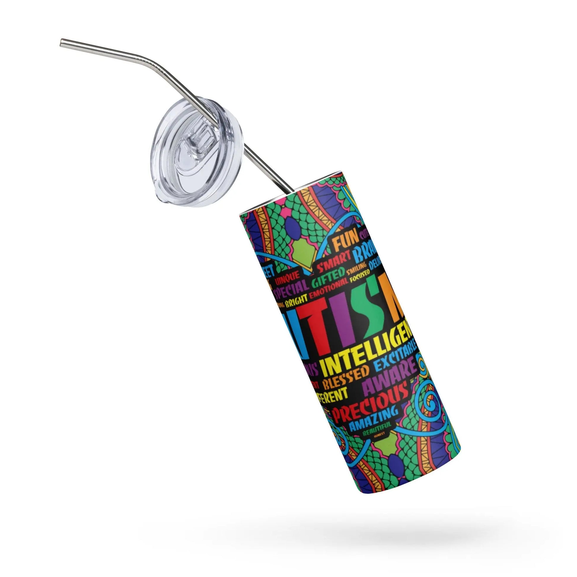 Customizable Colorful Autism Awareness and Autism Pride Tumbler Design for Autism Mom and Autism Dad A Gift for Her Or Gift for Him - Panoptic Handmade