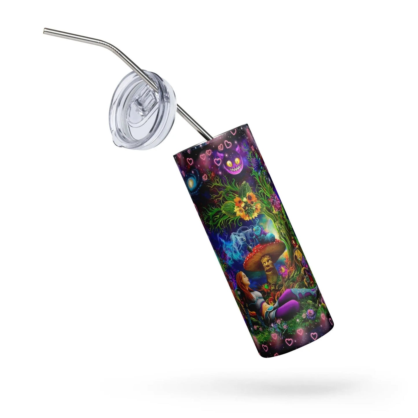 Personalized Enchanting Alice in Wonderland Galaxy Sublimation Tumbler Gift for Her