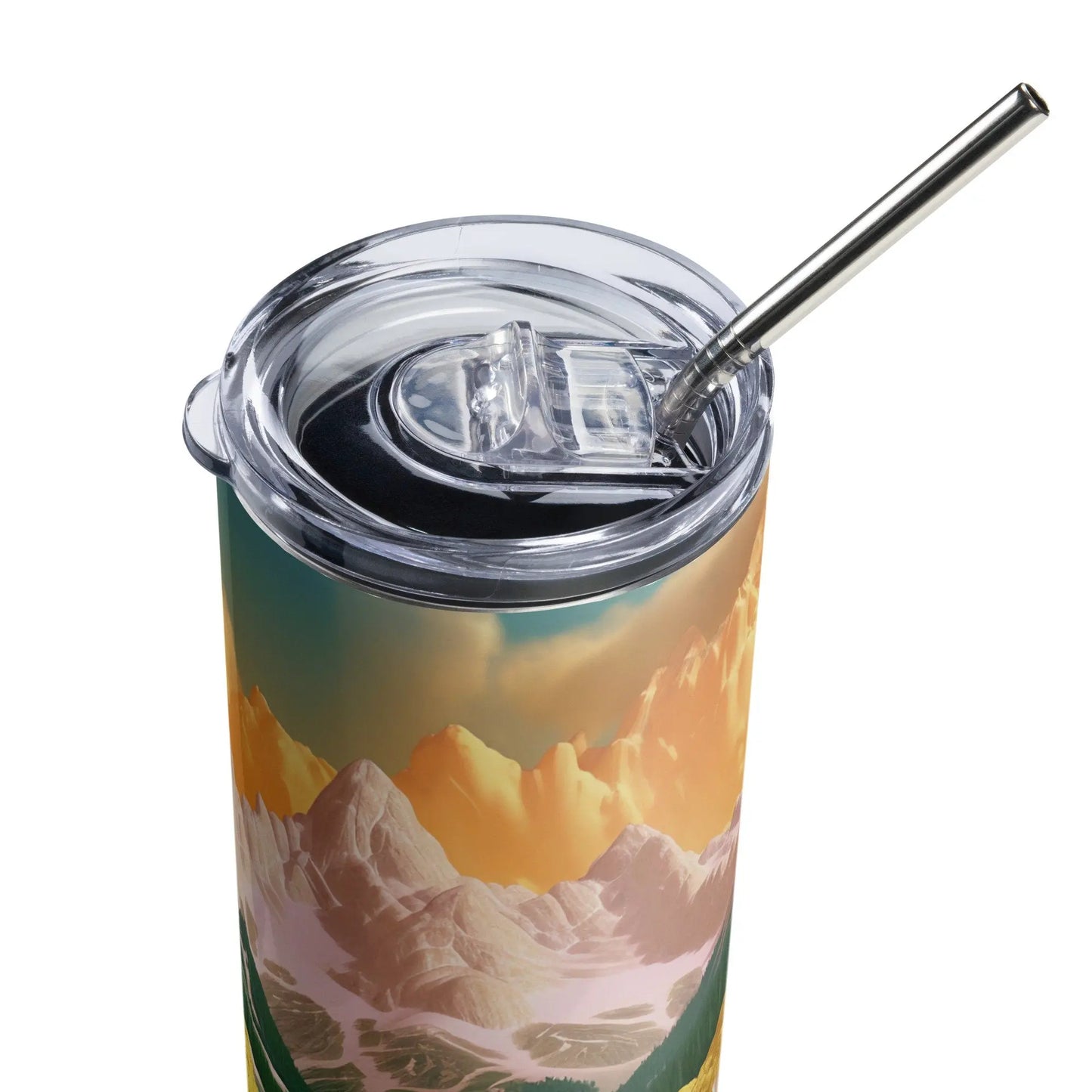 Personalized 3D Cute Embroidered Aesthetic White and Yellow Mountain Tumbler Yellow Daisies.