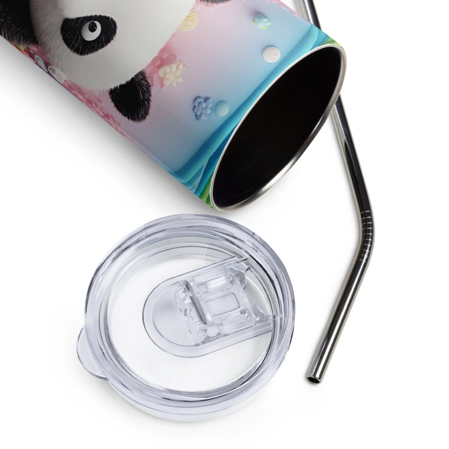 3D Embroidered Cute Panda Sublimation Tumbler Gift for Panda Lovers