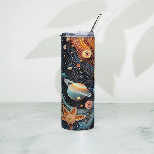 3D Embroidered Planet Sublimation Tumbler Everyday Gift