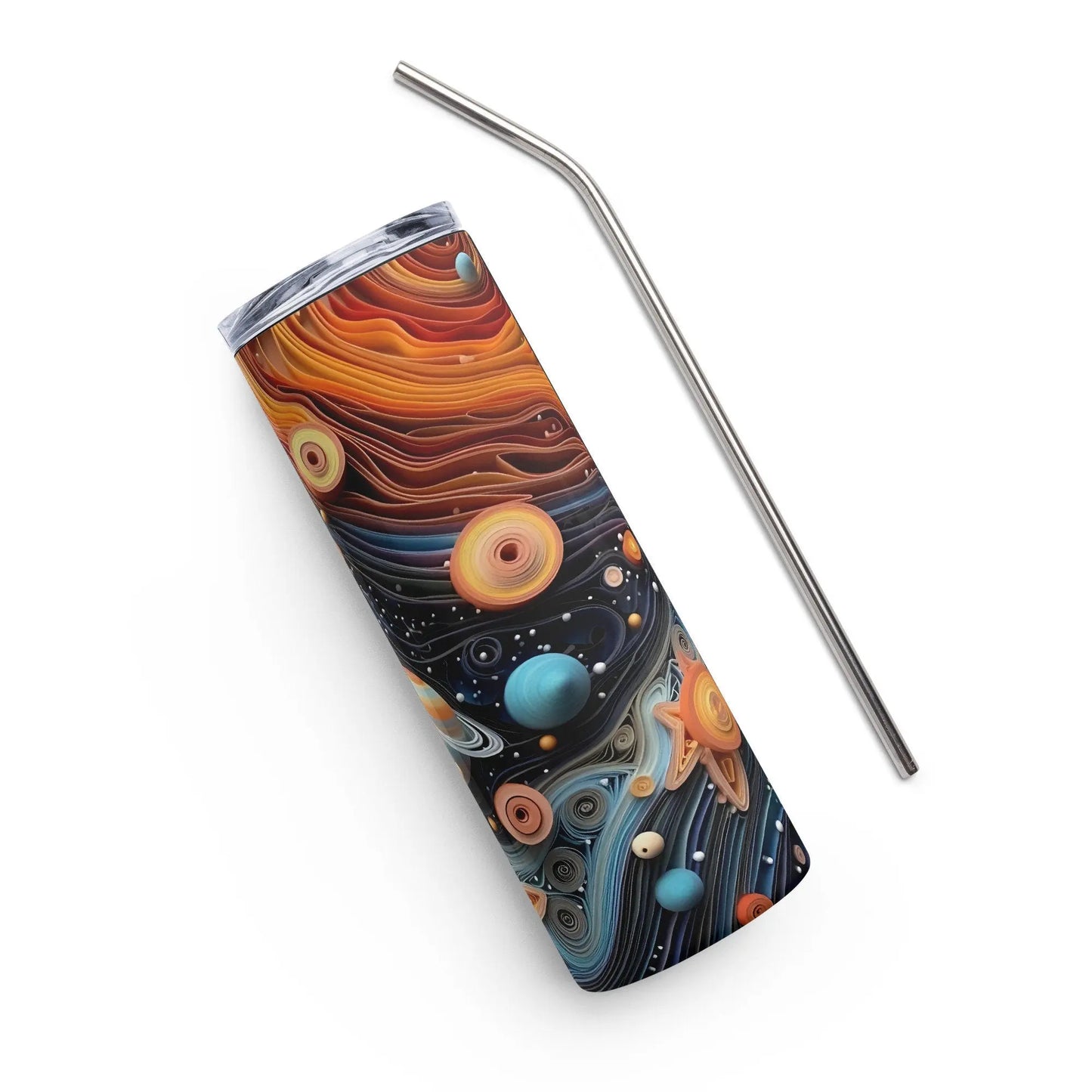 3D Embroidered Planet Sublimation Tumbler Everyday Gift