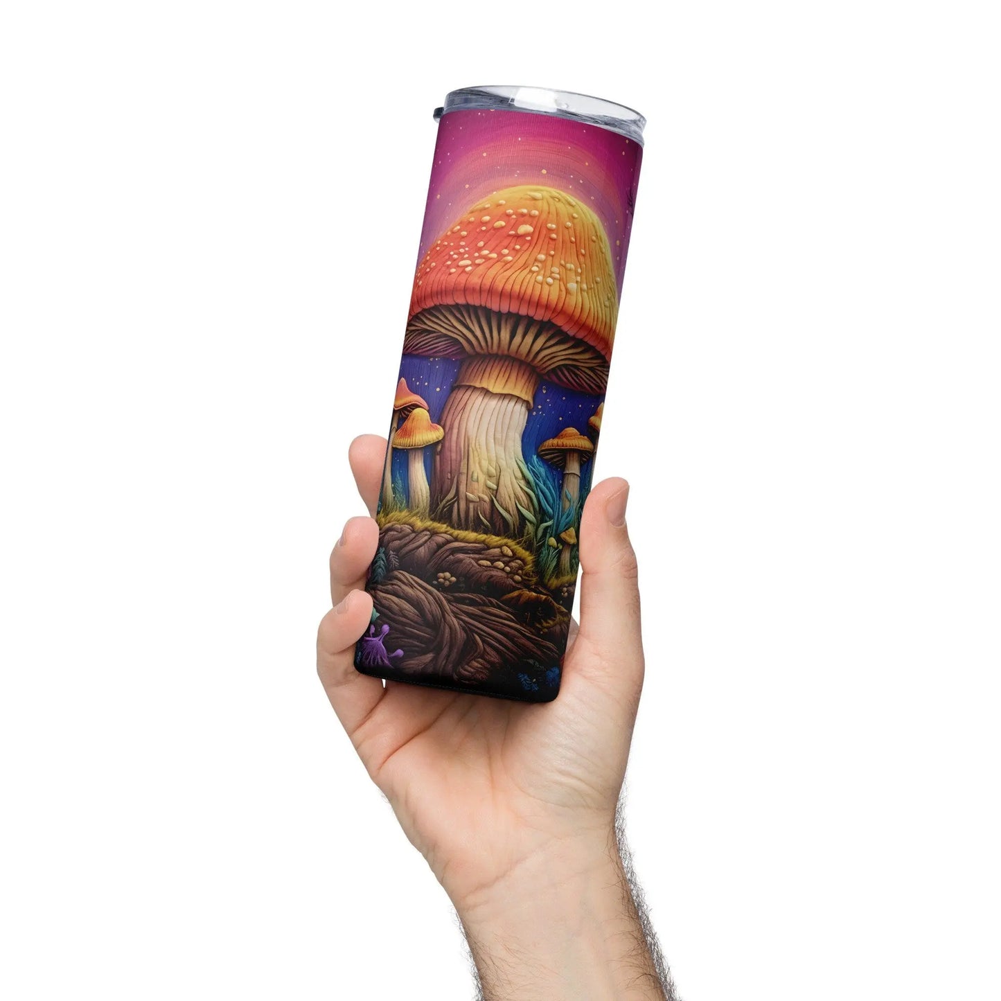 3D Embroidered Mushroom Sublimation Tumbler Gift for Mushroom Lovers - Panoptic Handmade