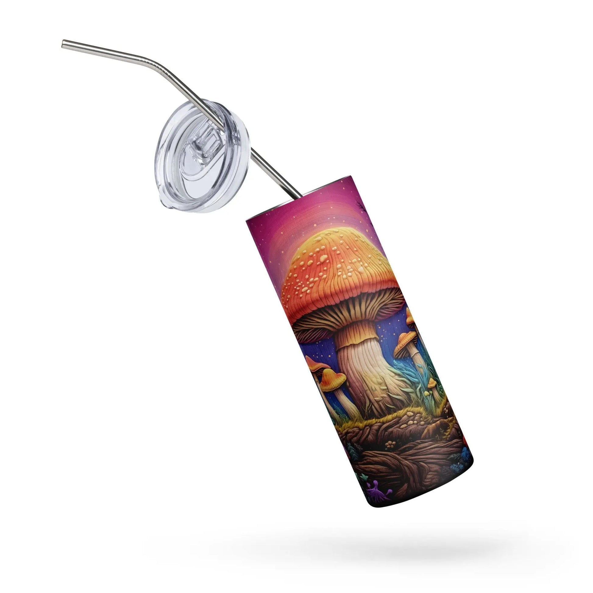 3D Embroidered Mushroom Sublimation Tumbler Gift for Mushroom Lovers - Panoptic Handmade