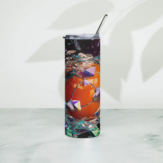 3D Embroidered Shattered Glass Basketball Sublimation Tumbler Gift for Sports Lovers - Panoptic Handmade