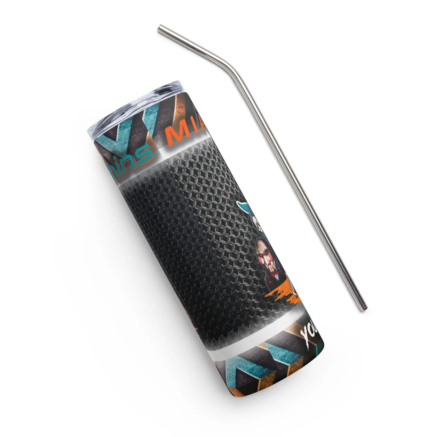 Horror Character Miami Dolphin Sports Fan Sublimation Tumbler - Panoptic Handmade