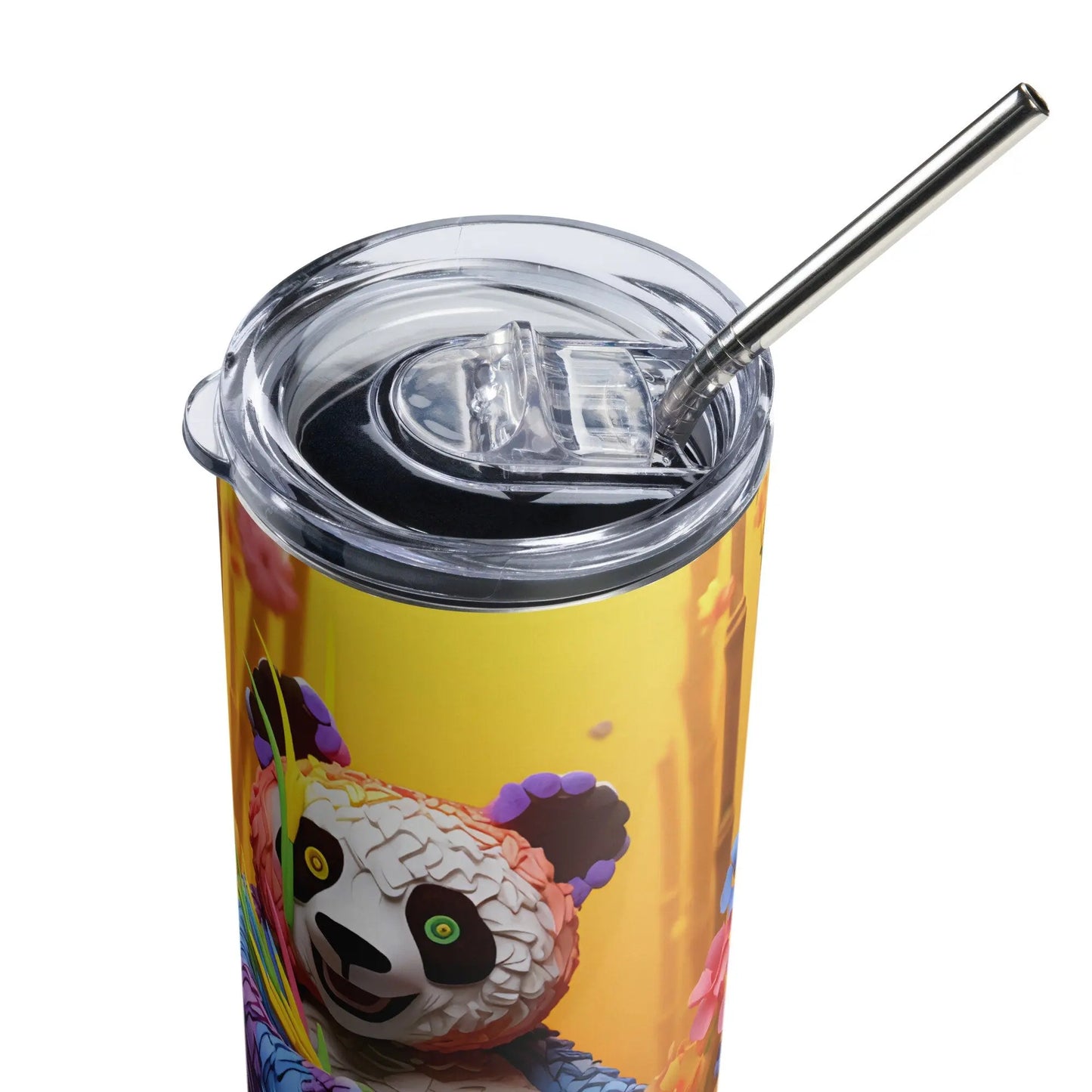 3D Embroidered Cute Panda Sublimation Tumbler Gift for Panda Lovers