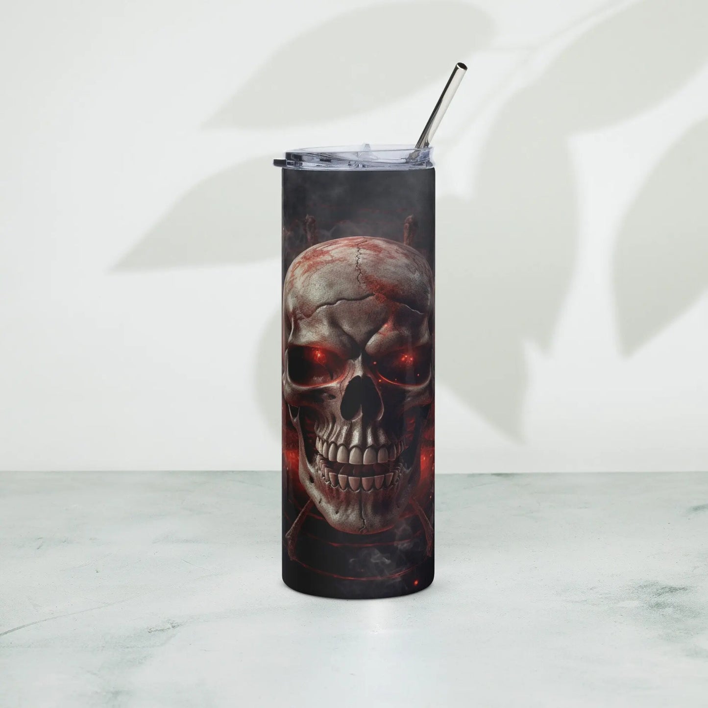3D Embroidered Smokey Spider Skull Spooky Halloween Tumbler Gift for Horror Lovers - Panoptic Handmade