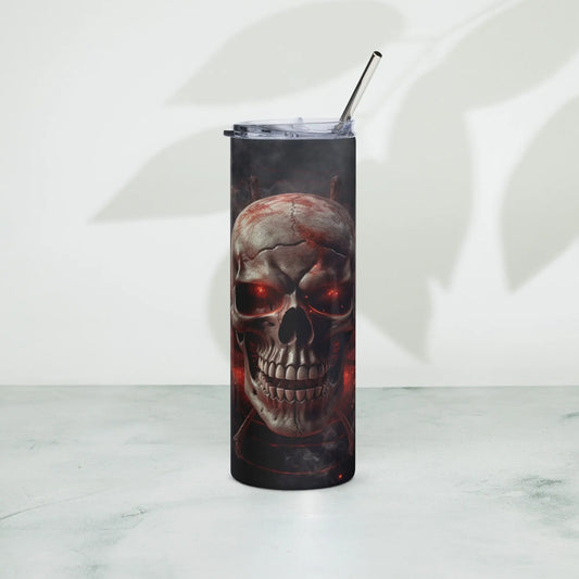 3D Embroidered Smokey Spider Skull Spooky Halloween Tumbler Gift for Horror Lovers - Panoptic Handmade